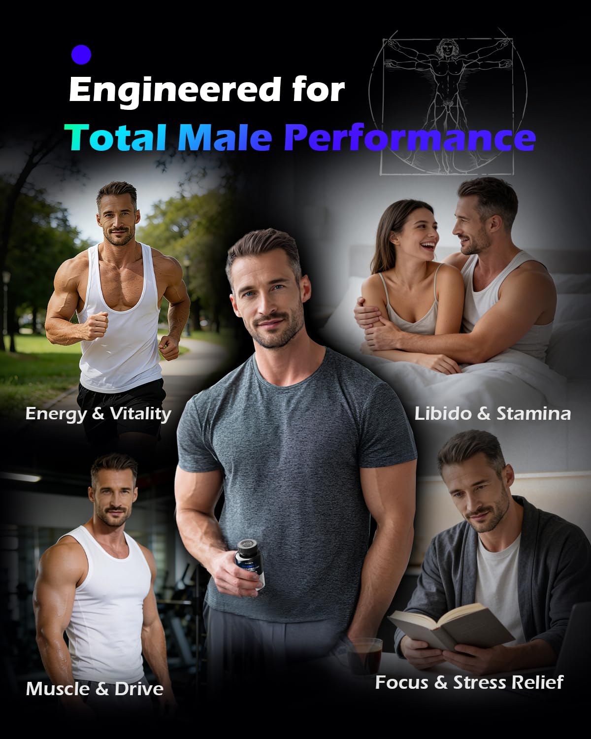 PickYouth Synergy-T Booster Supplement for Men, Total Male Performance, Liposomal Absorption System, 100% Transparency with Ashwagandha, DIM PickYouth uk supplements