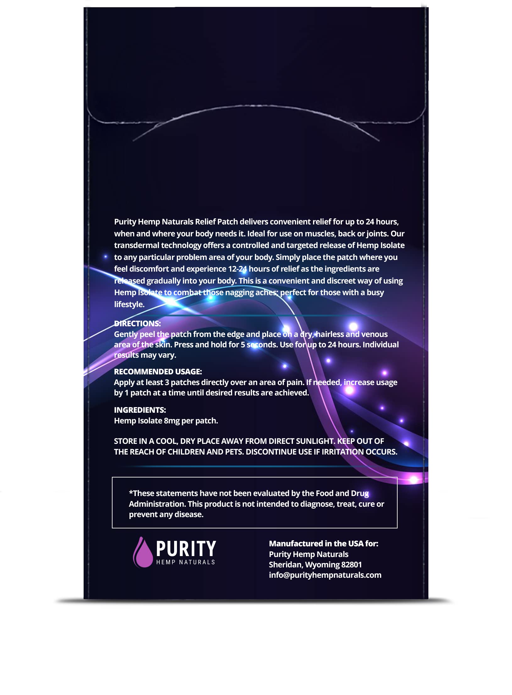 Body Discomfort Patch 120 mg - 15 ct (8 mg ea.) Lasts 24 Hours. Sweat & Water Resistant. Convenient & Discreet. For Use On Any Part Of The Body. Plant-Based Extended-Release Patch Purity Hemp Naturals uk supplements