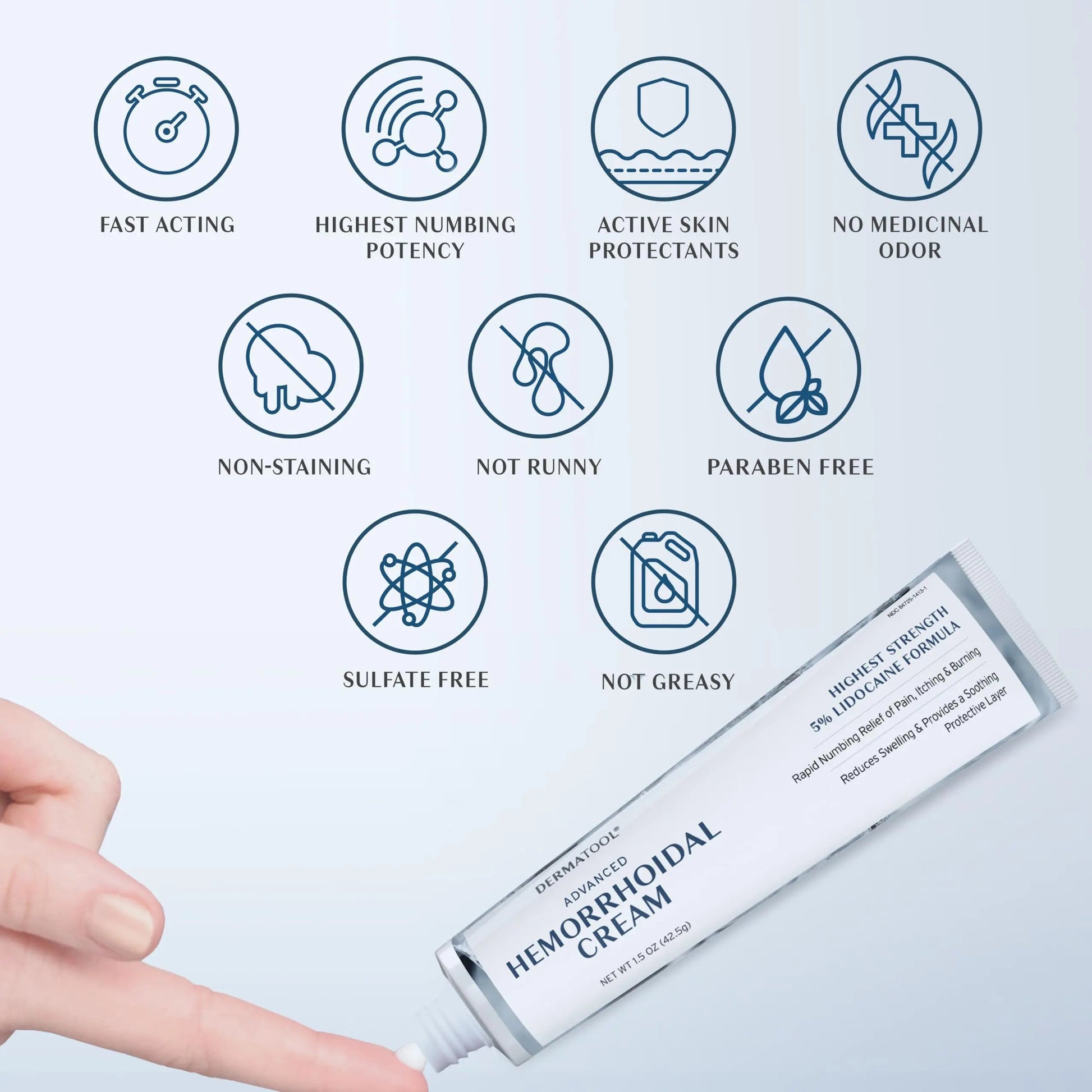Hemorrhoid Treatment - Advanced Hemorrhoid Cream 5% Lidocaine & Phenylephrine - Hemorrhoid Shrinking Treatment - Rapid Relief of Pain, Swelling, Bleeding, Itching and Burning - Fissure & Hemorrhoids DERMATOOL uk supplements