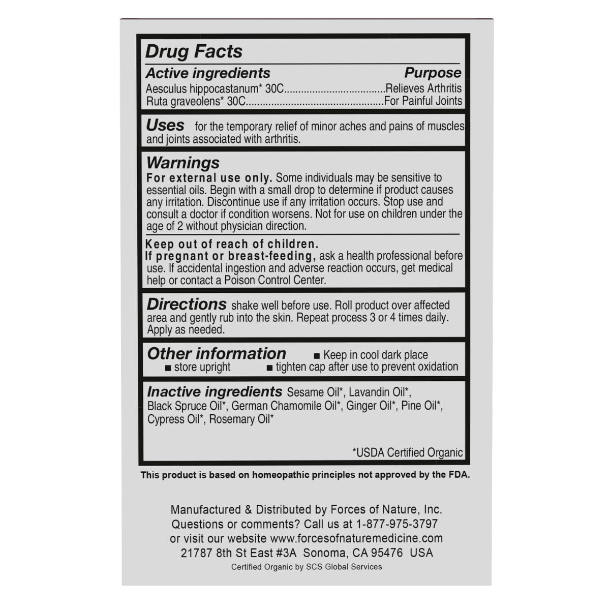 Forces of Nature -Natural, Organic Joint Pain Relief (4ml) Non GMO, No Harmful Chemicals -Alleviate Stiffness, Inflammation from Arthritis, Rheumatoid and Osteoarthritis, Increase Circulation Forces of Nature uk supplements
