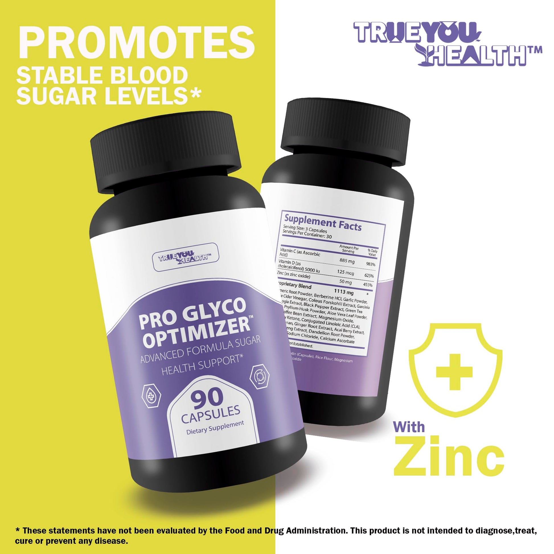 Pro Glyc0 Optimizer - Our Best Sugar Health Support Supplement - Our Best Overall Blood Health & Blood Circulation Support Supplement - Natural Blood Balance Blood Booster Pills True You Health uk supplements