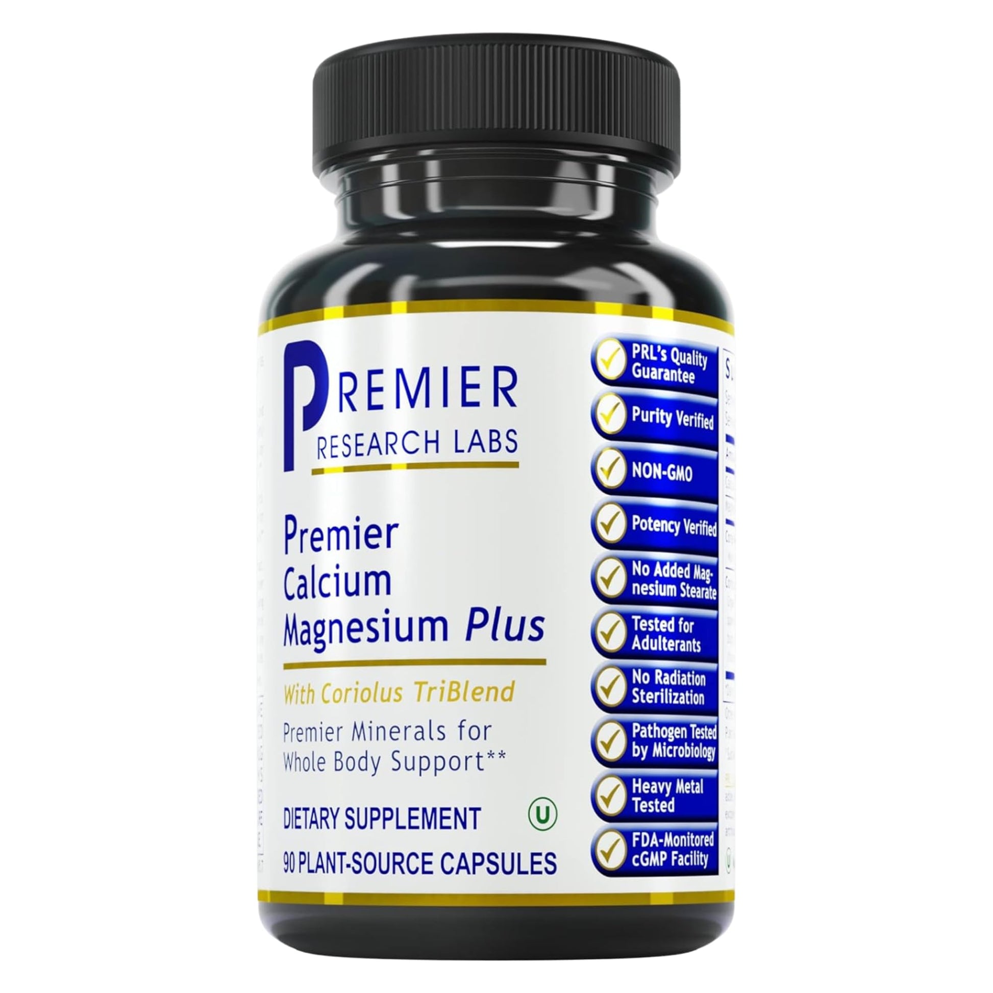 Premier Research Labs Calcium Magnesium Plus - Calcium Magnesium Supplement, Calcium Supplement for Bone Health, with Mushroom Complex - Reishi & Lions Mane - 90 Vegetarian Capsules Premier Research Labs uk supplements