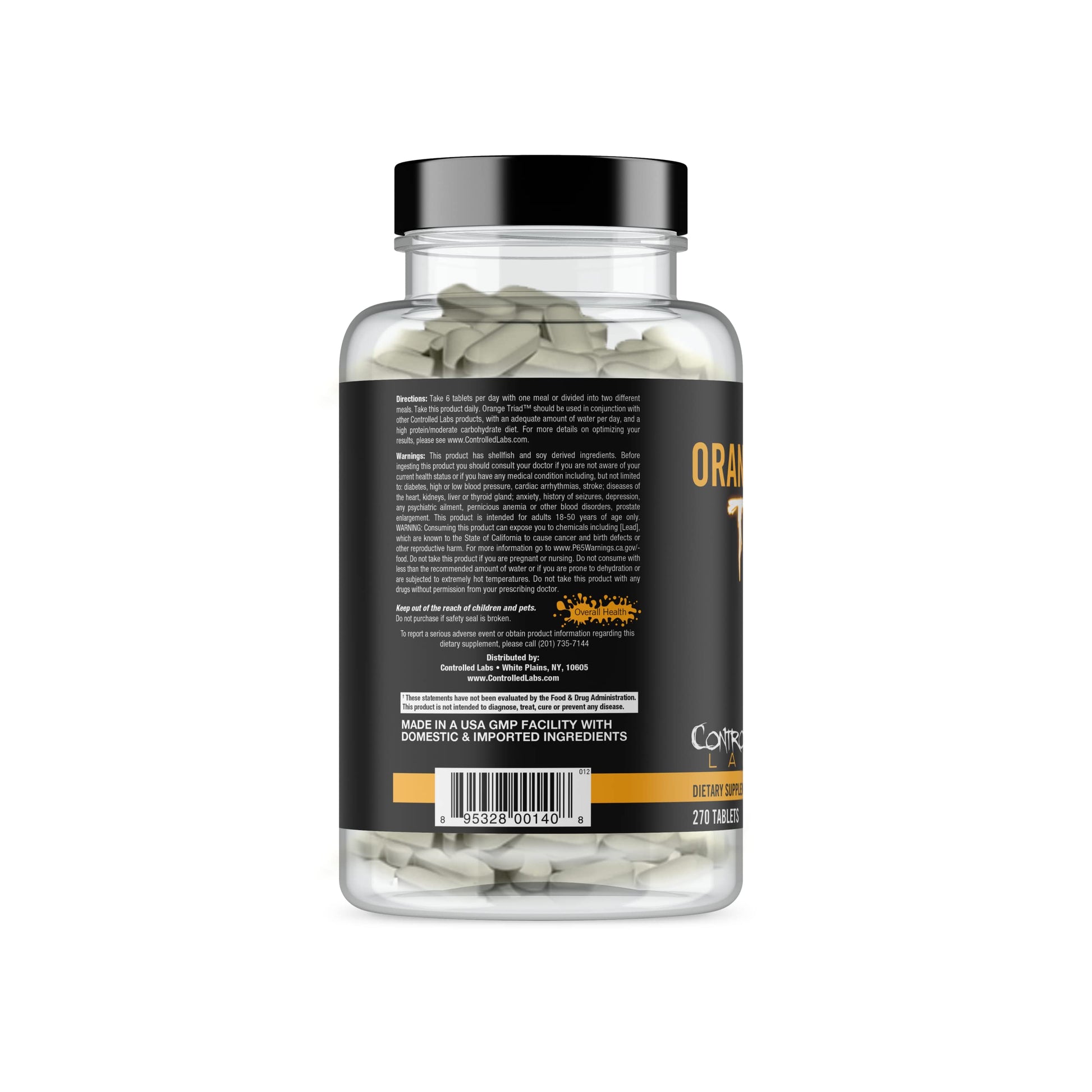 CONTROLLED LABS Orange Triad Daily Multivitamin, Iron Free Sports Supplement for Workout, Digestion, Immune, and Joints, 45 serv - Tablets (270 Count (Pack of 1)) CONTROLLED LABS uk supplements