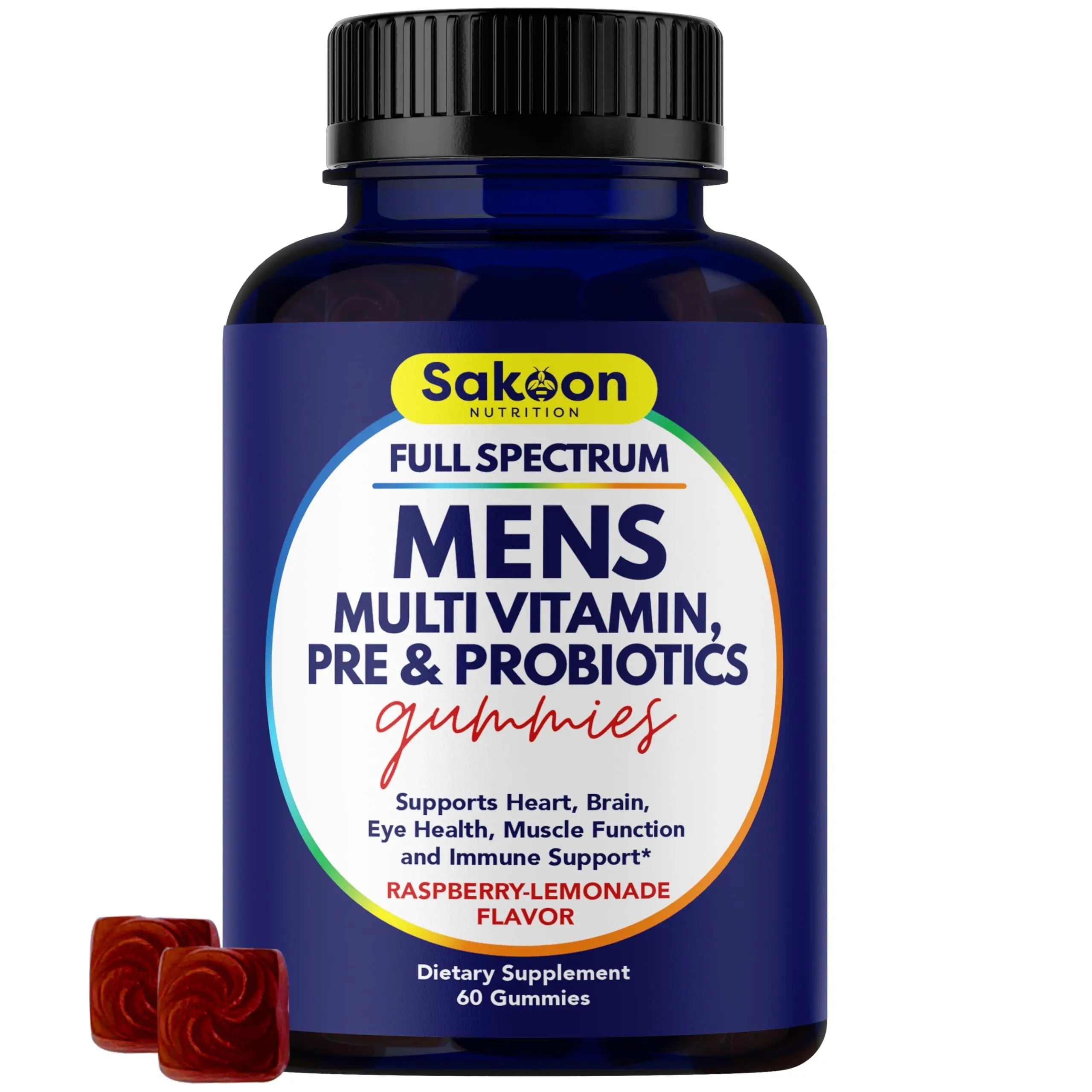 Sakoon nutrition Men's Multivitamin Gummies with Probiotics and Prebiotics, Adult Multivitamin A, C, D, E, B & More Sakoon nutrition uk supplements