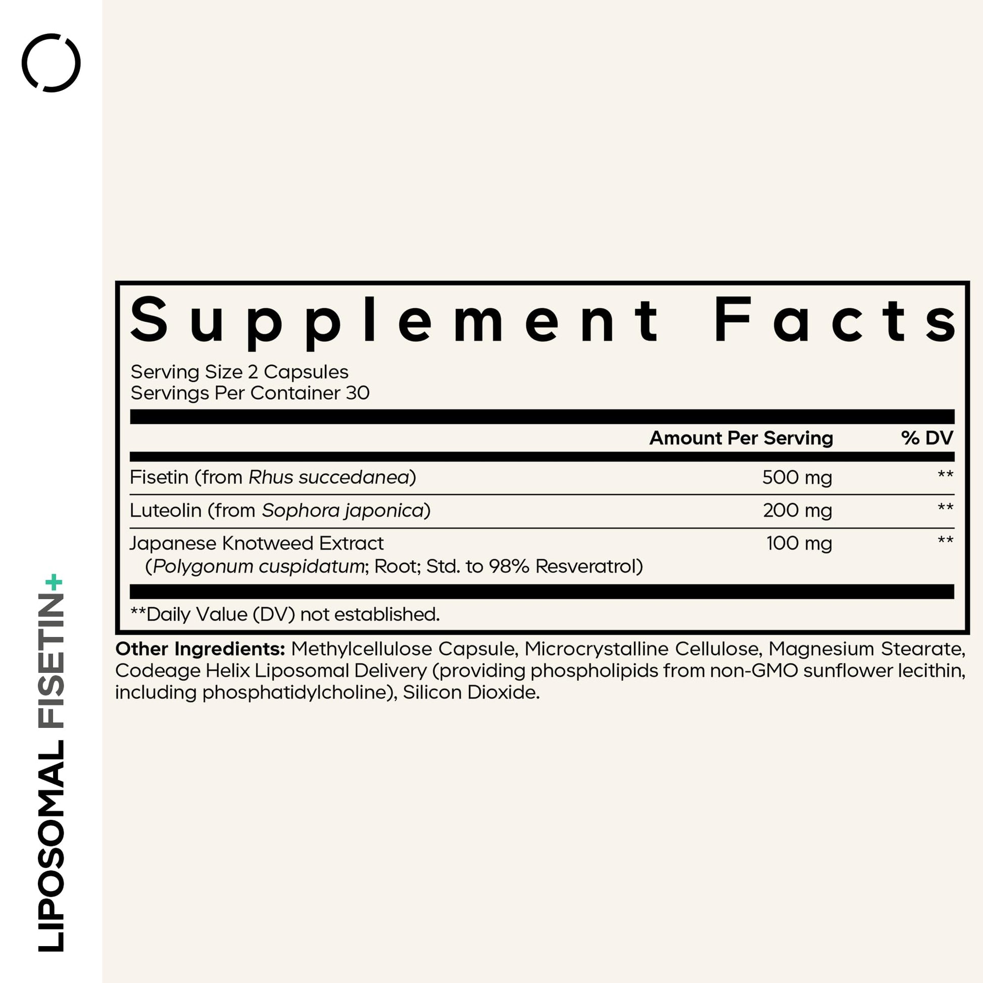Codeage Liposomal Fisetin Supplement - Fisetin 500 mg - Resveratrol from Japanese Knotweed Extract Polyphenol, Luteolin Sophora Japonica Flavonoid, Liposomal Delivery - Vegan, Non-GMO - 60 Capsules Codeage uk supplements