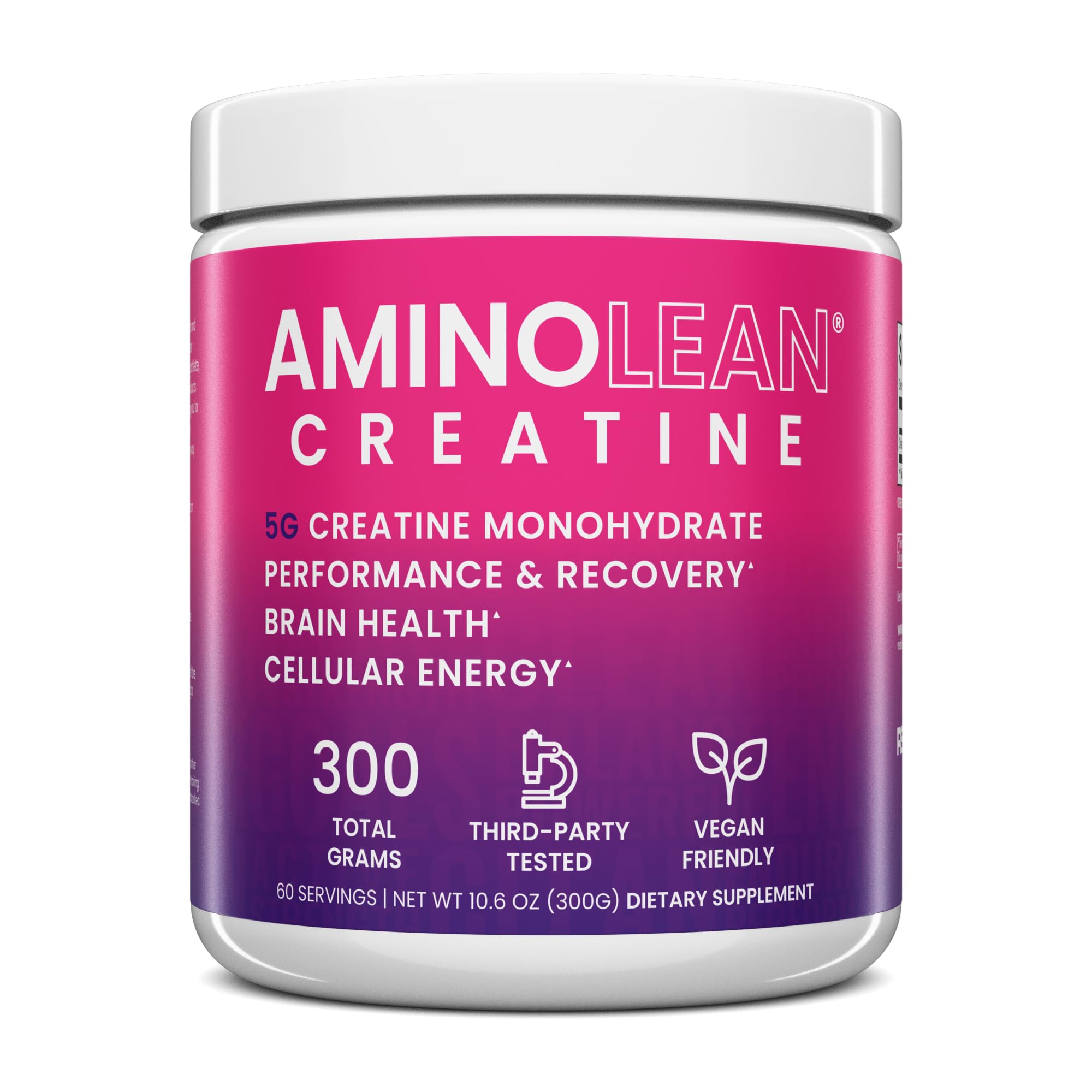 AminoLean Creatine for Women and Men, Pure Micronized Creatine Monohydrate Powder Supplement for Muscle Toning, Mood Support, Energy Boost, and Brain Health, 300g RSP NUTRITION uk supplements