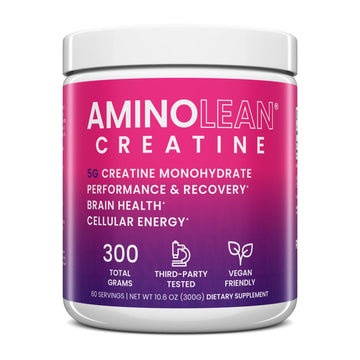 AminoLean Creatine for Women and Men, Pure Micronized Creatine Monohydrate Powder Supplement for Muscle Toning, Mood Support, Energy Boost, and Brain Health, 300g RSP NUTRITION uk supplements