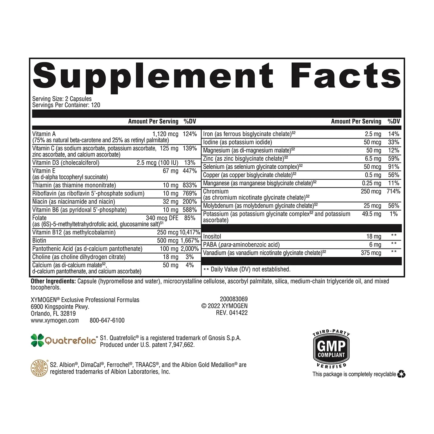XYMOGEN ActivNutrients with Iron and Copper - Multivitamin Multimineral for Wellness, Immune, Energy and Mood Support XYMOGEN uk supplements