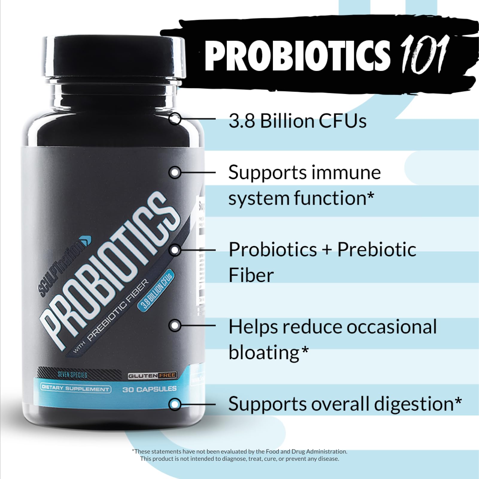 Sculpt Nation by V Shred Premium Probiotics - Digestive & Gut Health Support - Helps with Occasional Constipation, Gas and Bloating - 30-Day Supply Sculpt Nation uk supplements