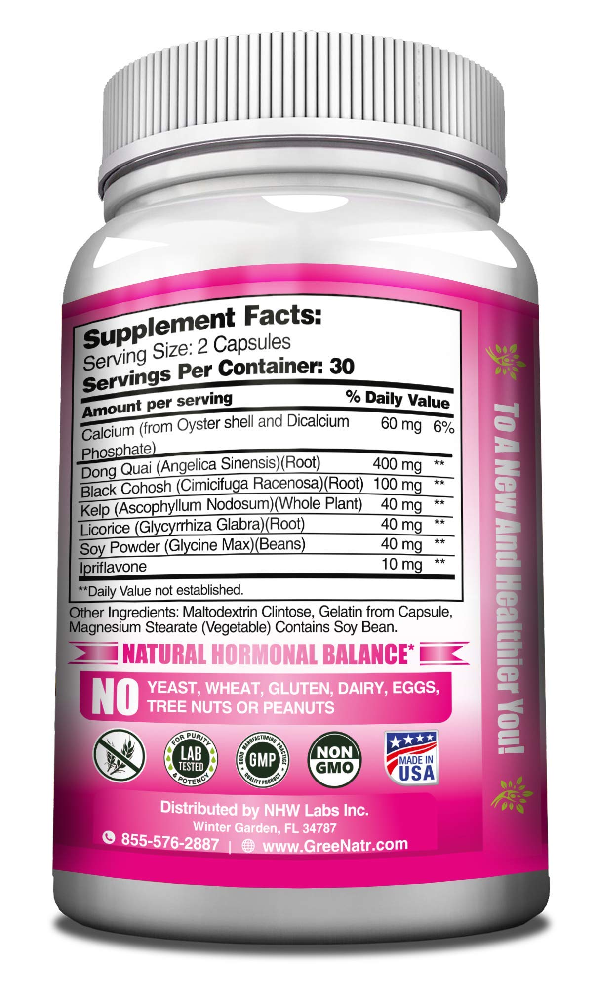 GreeNatr Menopause Supplements for Women - Perimenopause Supplements Women with Dong Quai & Black Cohosh for Menopause Hot Flashes - Menopause Support for Sleep Quality & Hormone Balance - 60 Caps GreeNatr uk supplements