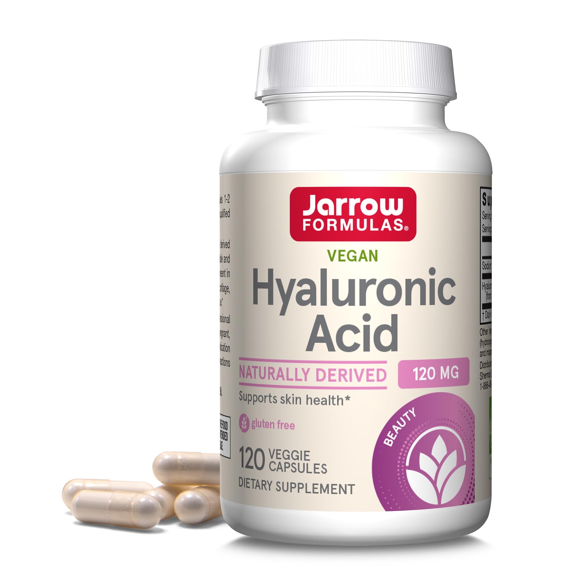 Jarrow Formulas® Hyaluronic Acid 120 mg, Dietary Supplement, Skin Health Support, 120 Veggie Capsules, Up to 60 Day Supply Jarrow Formulas uk supplements