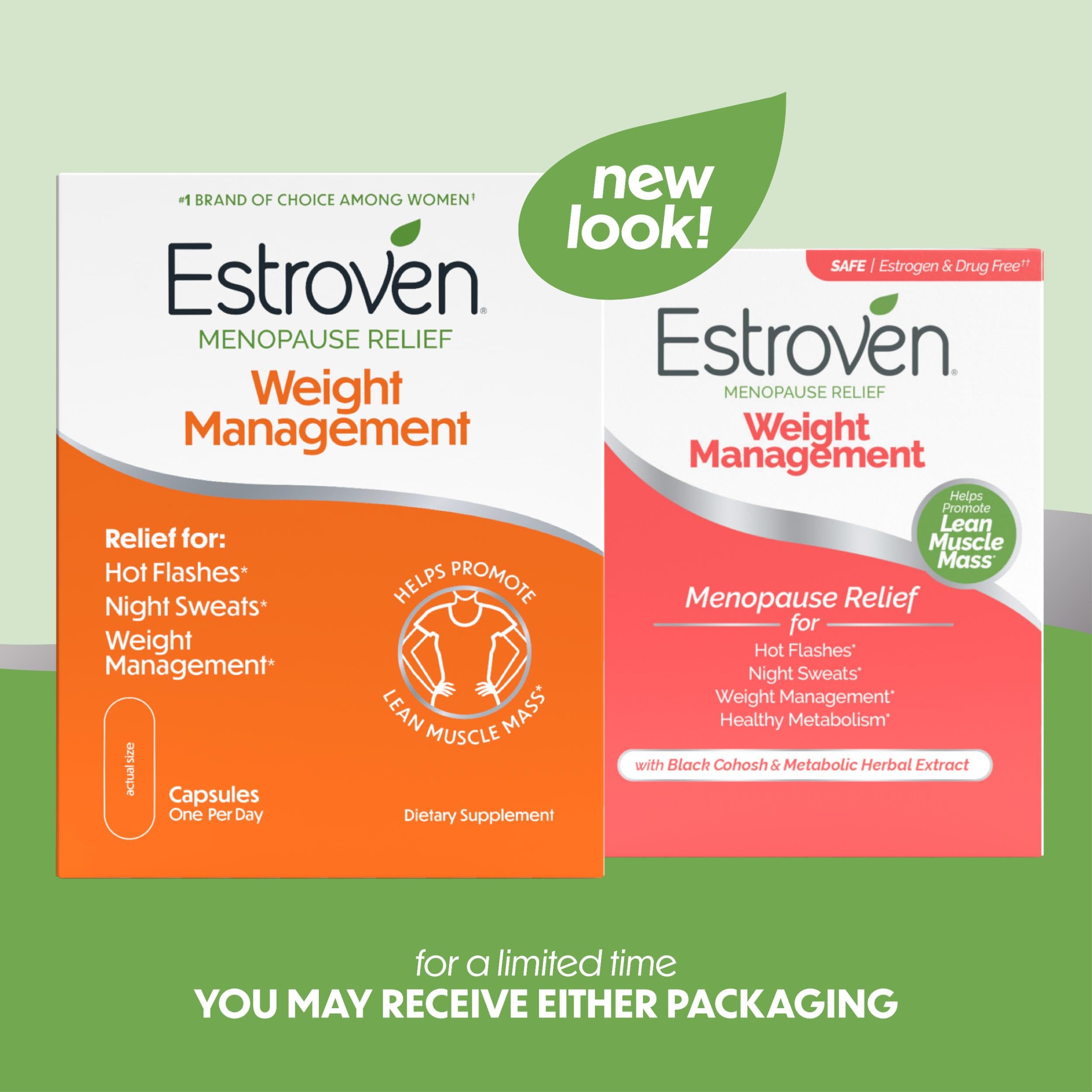 Estroven Weight Management for Menopause Relief - 30 Ct. - Clinically Proven Ingredients Help Manage Weight, Provide Night Sweats & Hot Flash Relief* Drug-Free & Gluten-Free Caplets Estroven uk supplements