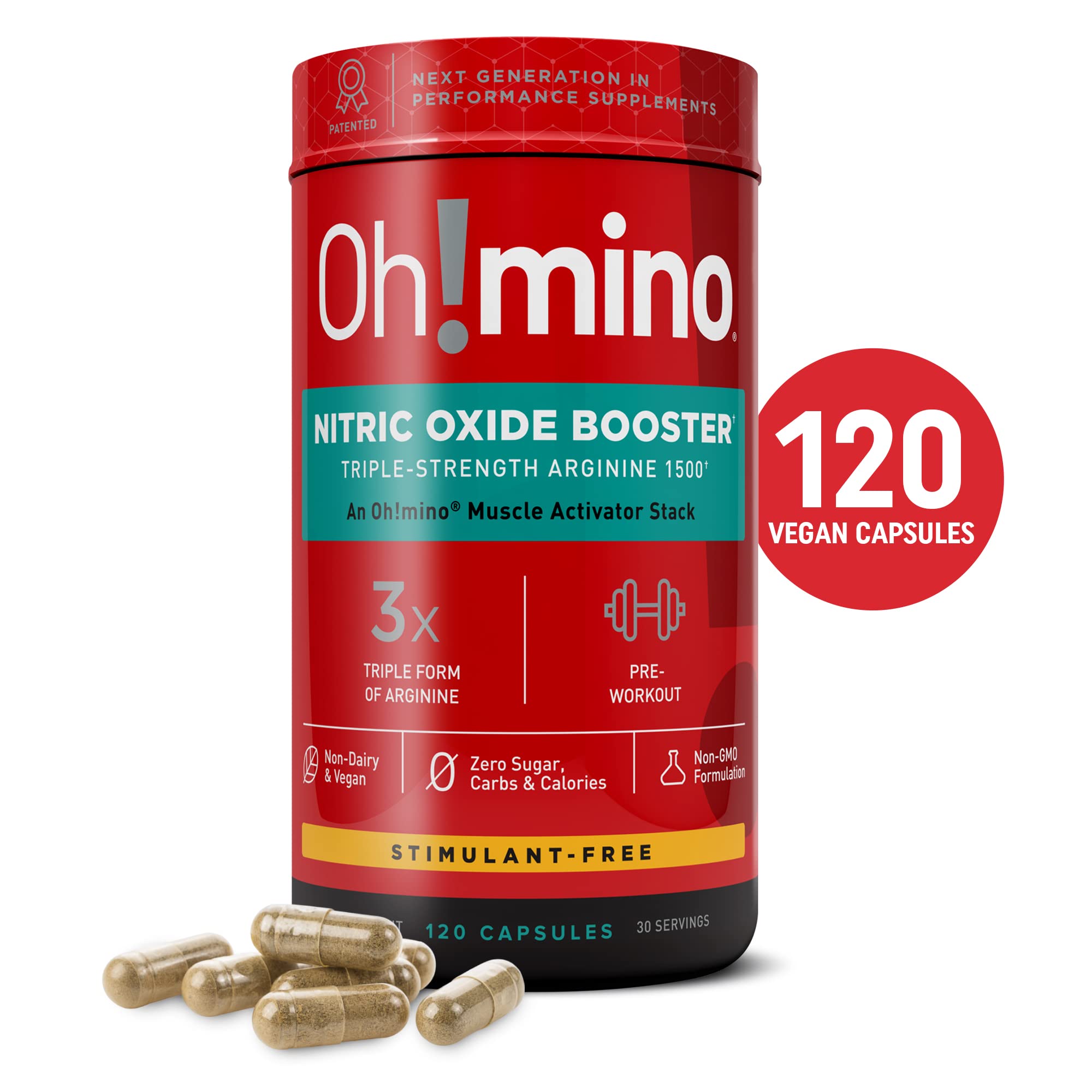 Oh!mino Nitric Oxide Supplement Activator Booster, Triple Strength L-Arginine for Energy Oh!mino uk supplements