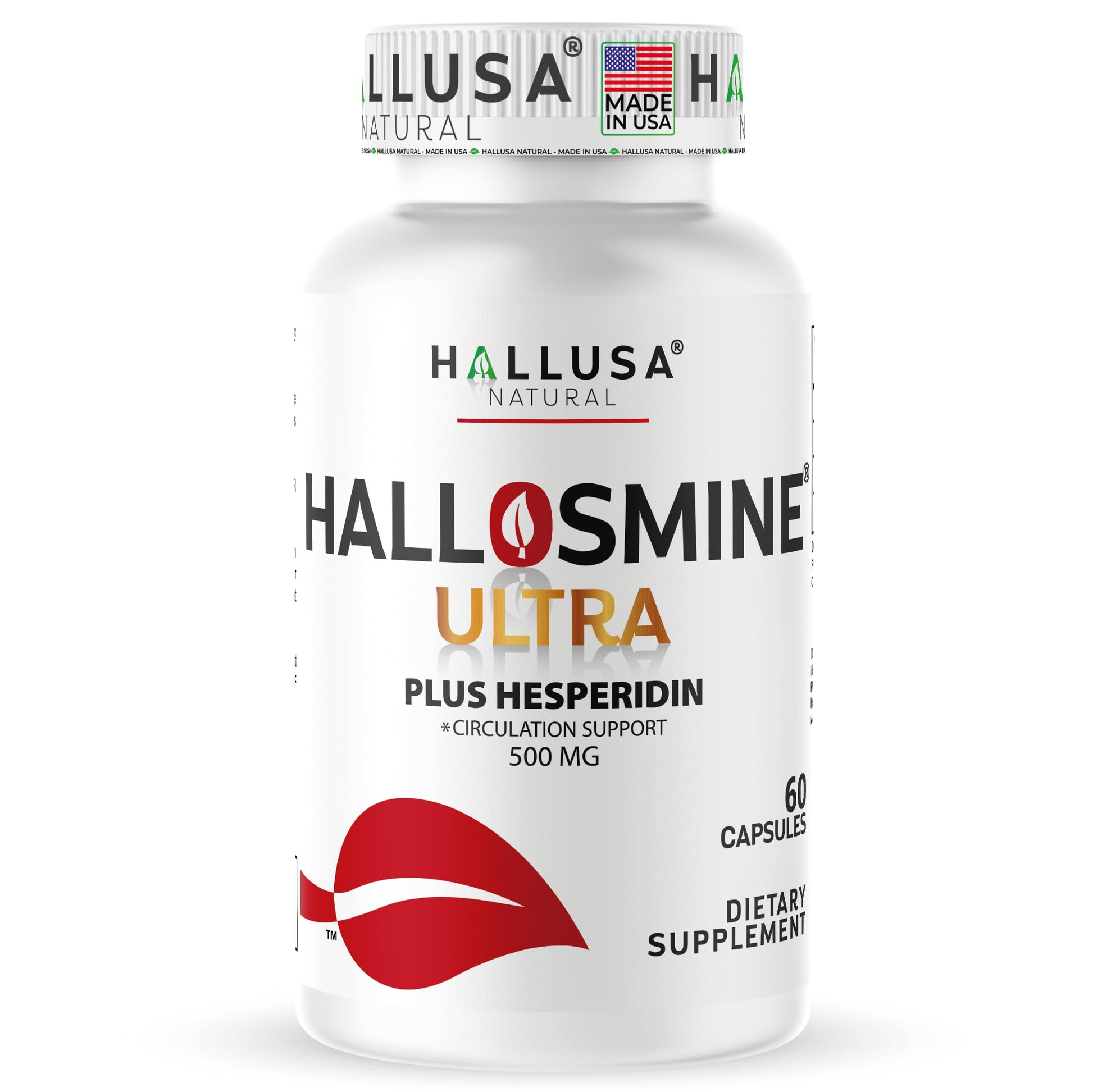 Hallusa Natural Hallosmine Ultra Diosmin 500mg & Hesperidin 150mg – Heavy Legs, Swelling & Vein - Blood Circulation Supplements, 60 Caps Hallusa Natural uk supplements