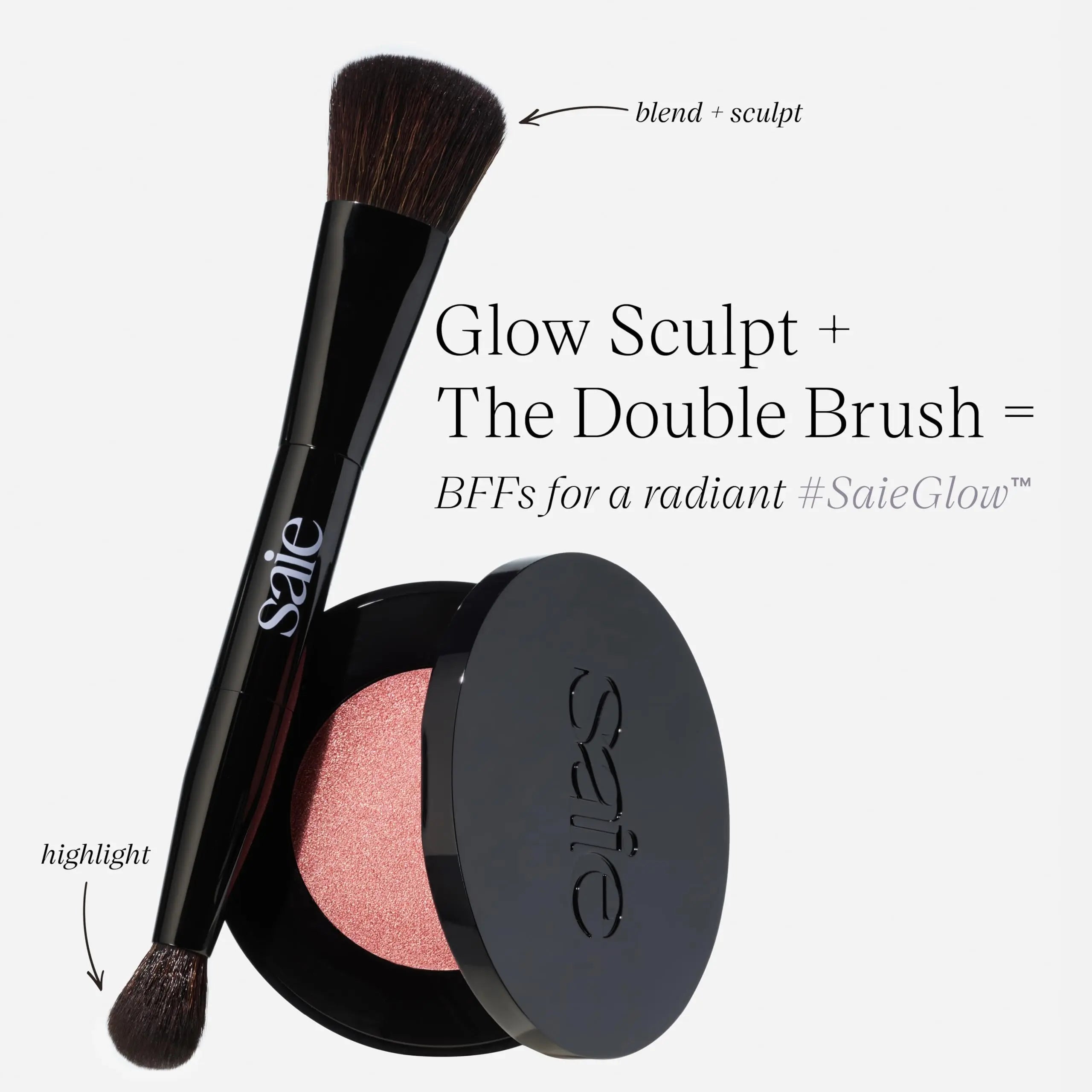 Saie Glow Sculpt Multi-Use Highlighter + Cream Blush - Lightweight Highlighter Makeup with Hyaluronic Acid + Micropearl for Radiant, Glowing Skin - Mauveglow (.02 oz) Saie uk supplements