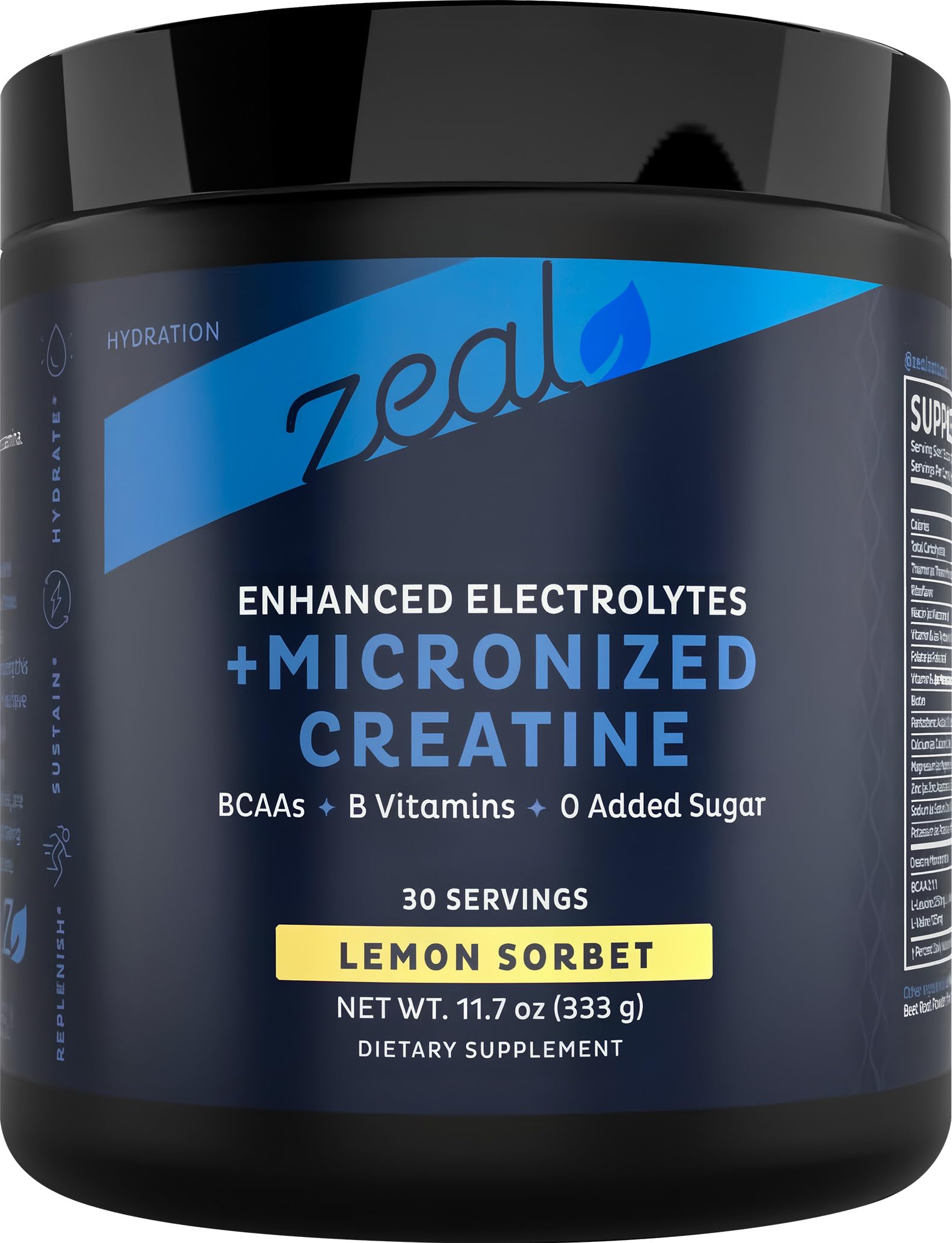 Zeal Naturals Creatine with Electrolytes & Brain Health Nootropics - 30 Servings | Women's Support for Energy, Strength, Focus, & Hydration with B Vitamins | Lemon Sorbet | Zero Sugar No Bloat Formula Zeal Naturals uk supplements
