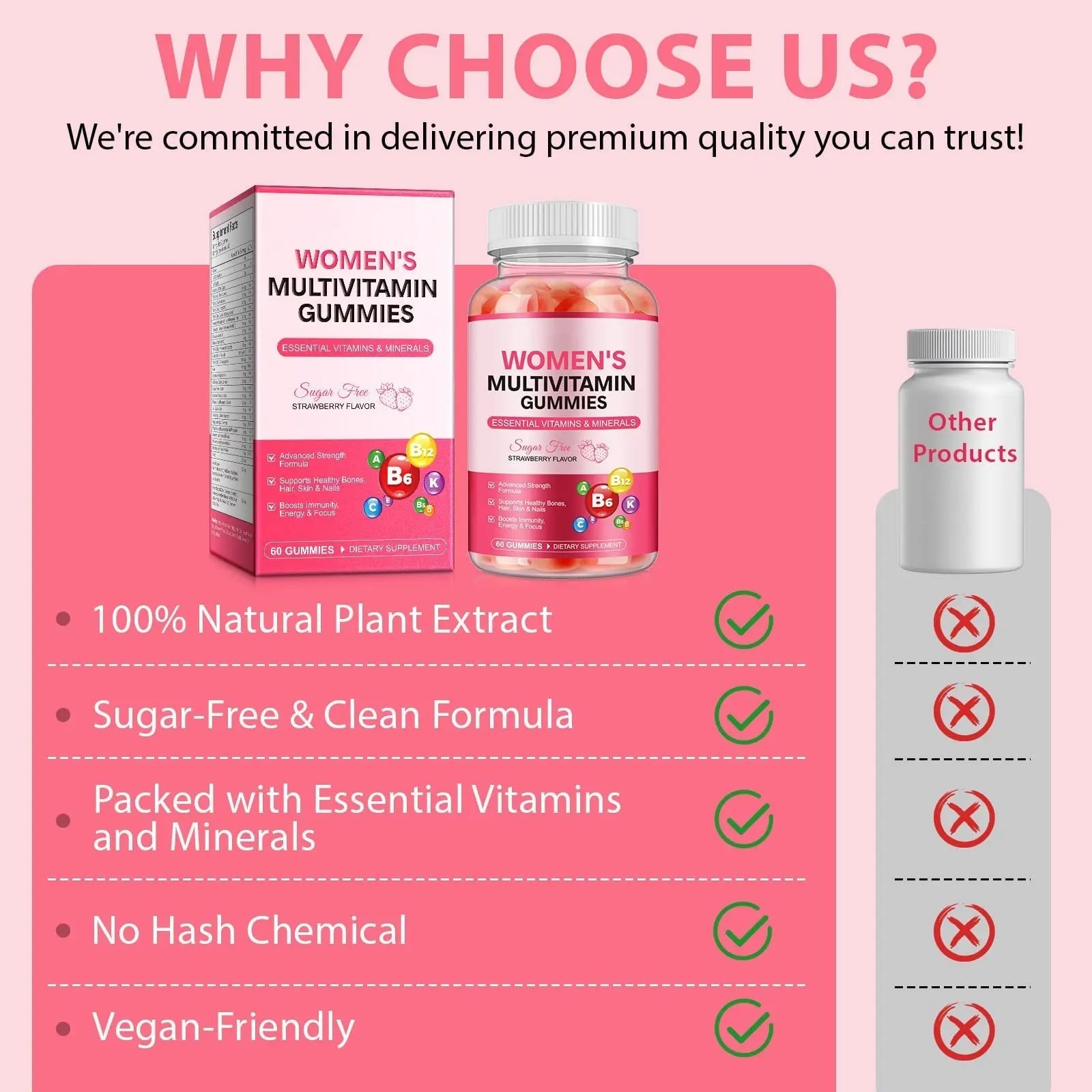 Women's Multivitamin Gummy, Vitamins A, C, D, E, K, B6, and B12 Womens Daily Multivitamin Gummy for Hair,Skin & Nails, Immune Energy Frovetani uk supplements