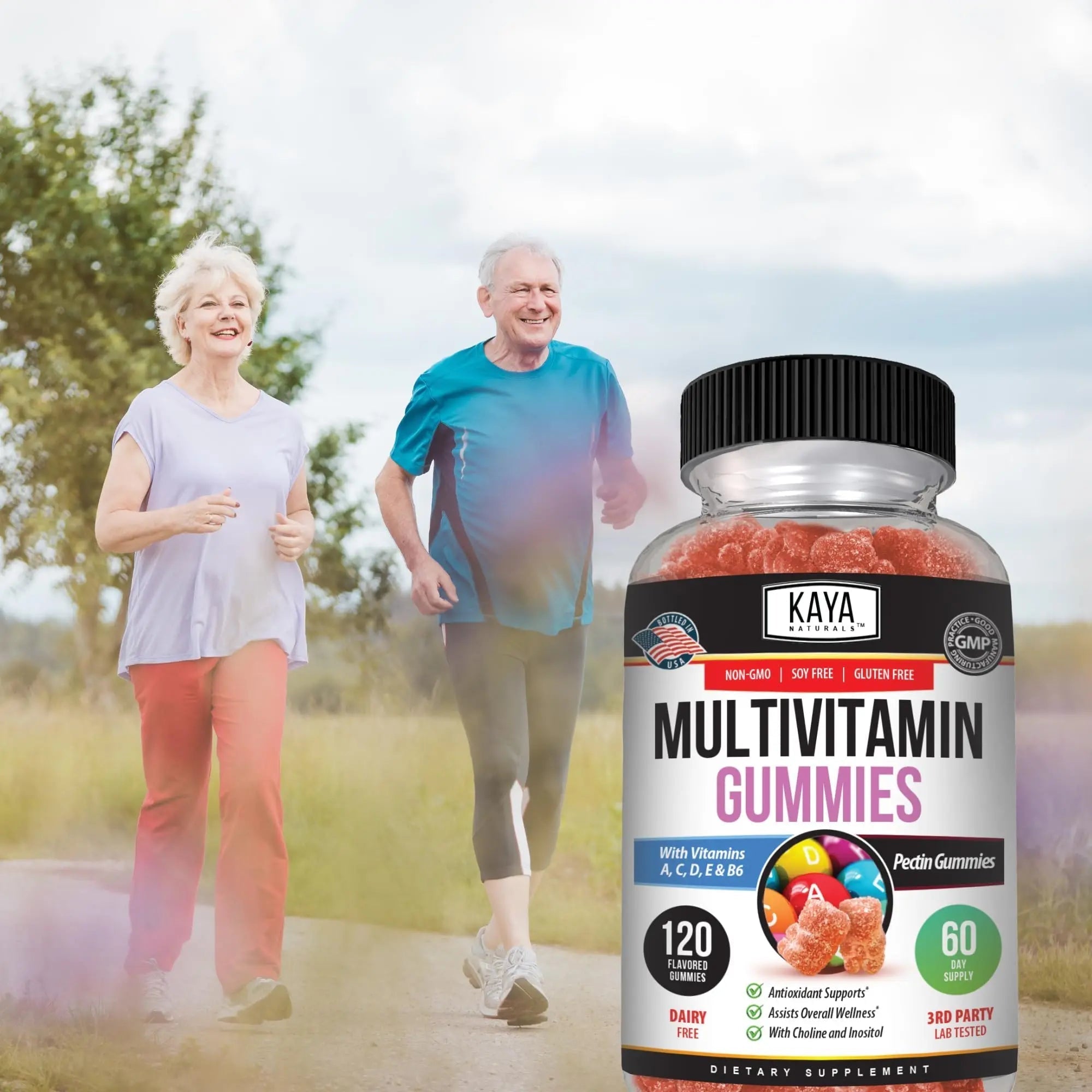 Kaya Naturals Adult Multi Vitamin Gummy, 120 Count, Biotin, Vitamin A, B-12, C & E, Including Zinc, Folic Acid, Strawberry Flavor (120 Gummies) Kaya Naturals uk supplements