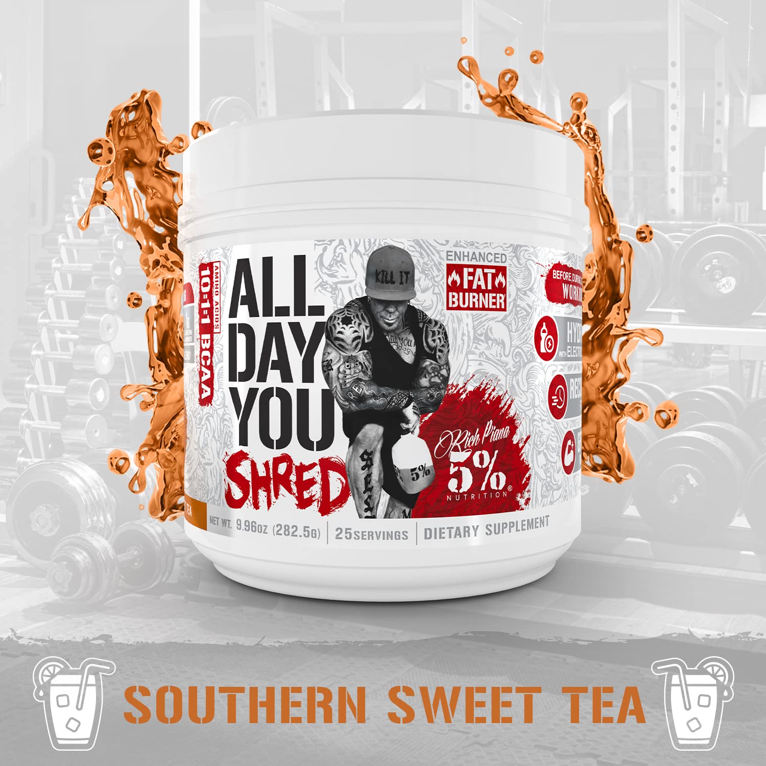 5% Nutrition Rich Piana AllDayYou Shred BCAA Powder | Amino Acid Supplement 5% Nutrition uk supplements