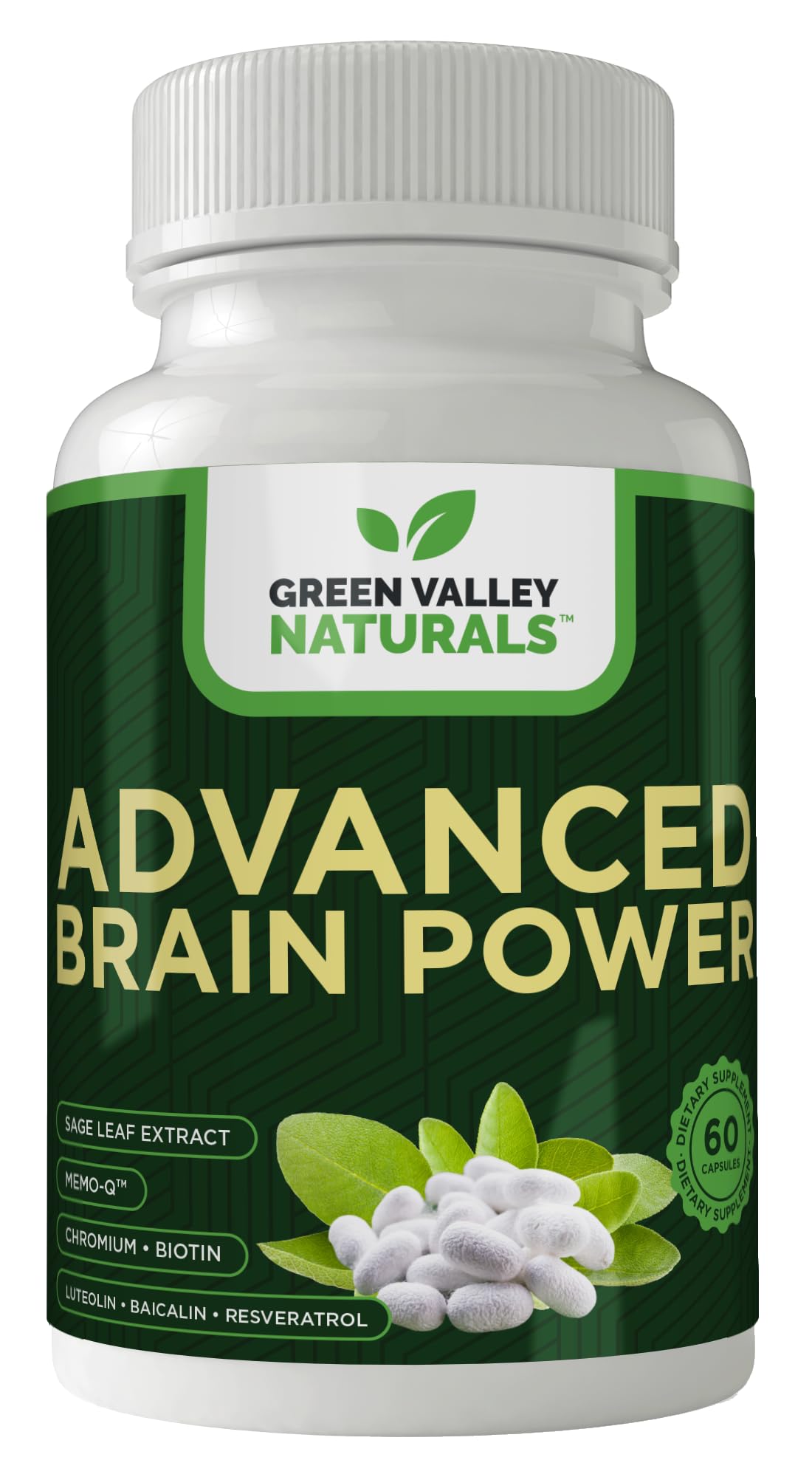 GREEN VALLEY NATURALS - Advanced Brain Power - Supports Healthy, Normal Brain Function, Focus and Concentration, clinically formulated to Support Healthy Brain Clarity. (1 Bottle, 60, Count) GREEN VALLEY NATURALS uk supplements