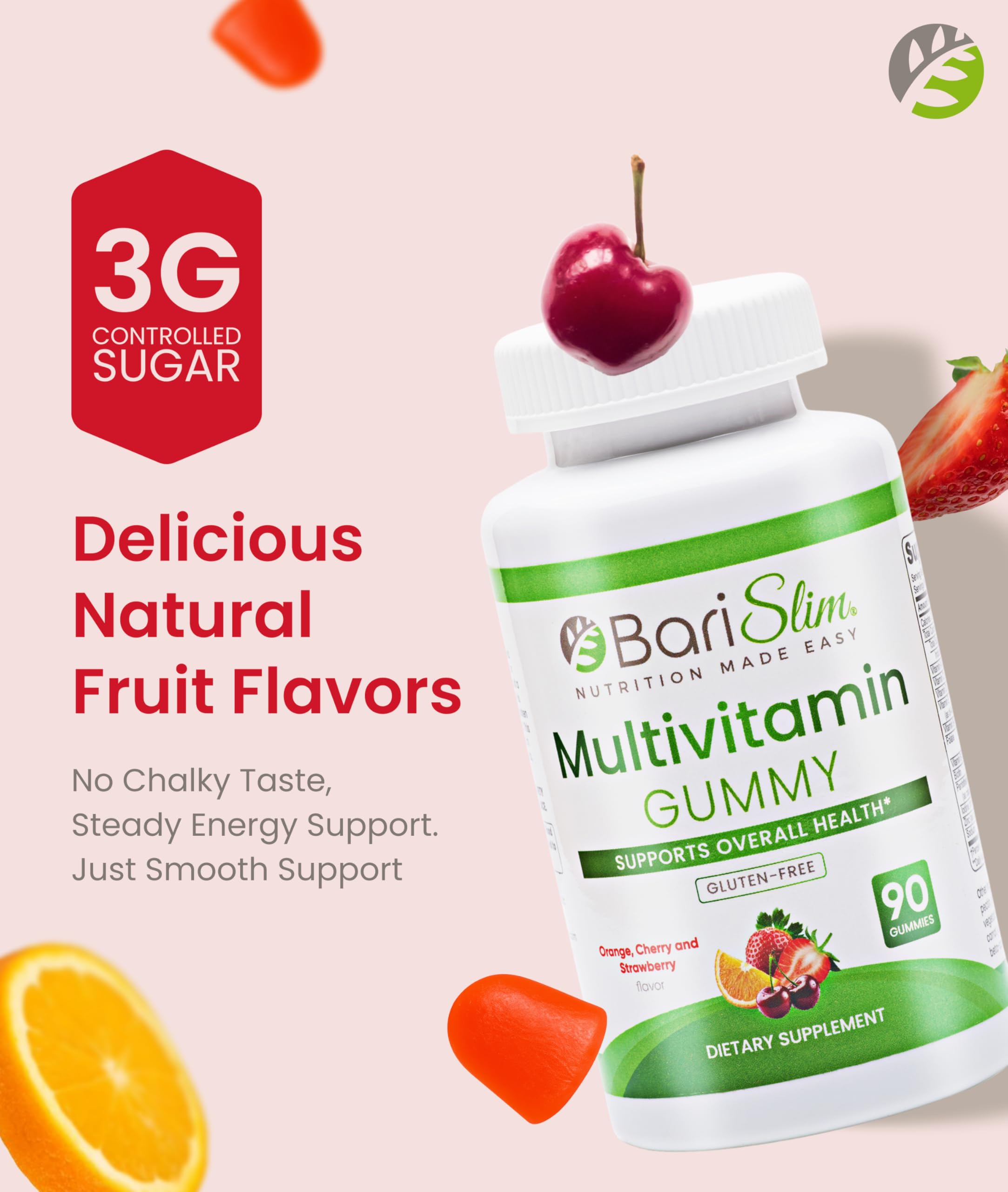 BariSlim Bariatric Chewable Multivitamin Gummies - Specially Formulated Gummy Vitamin for Patients After Weight Loss Surgery - Easy to Digest BariSlim uk supplements