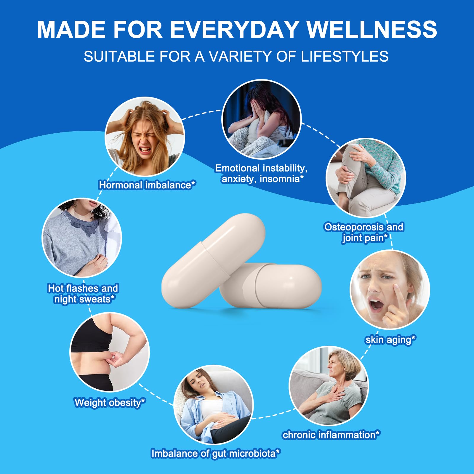 Natprime Menopause Supplements for Women - 60 Billion CFU Akkermansia Probiotic for Hormonal Balance, Night Sweats, Hot Flashes Relief, Gut Health, Mood Support & URO Viginal probiotic - 60 Ct 30 Day Natprime uk supplements