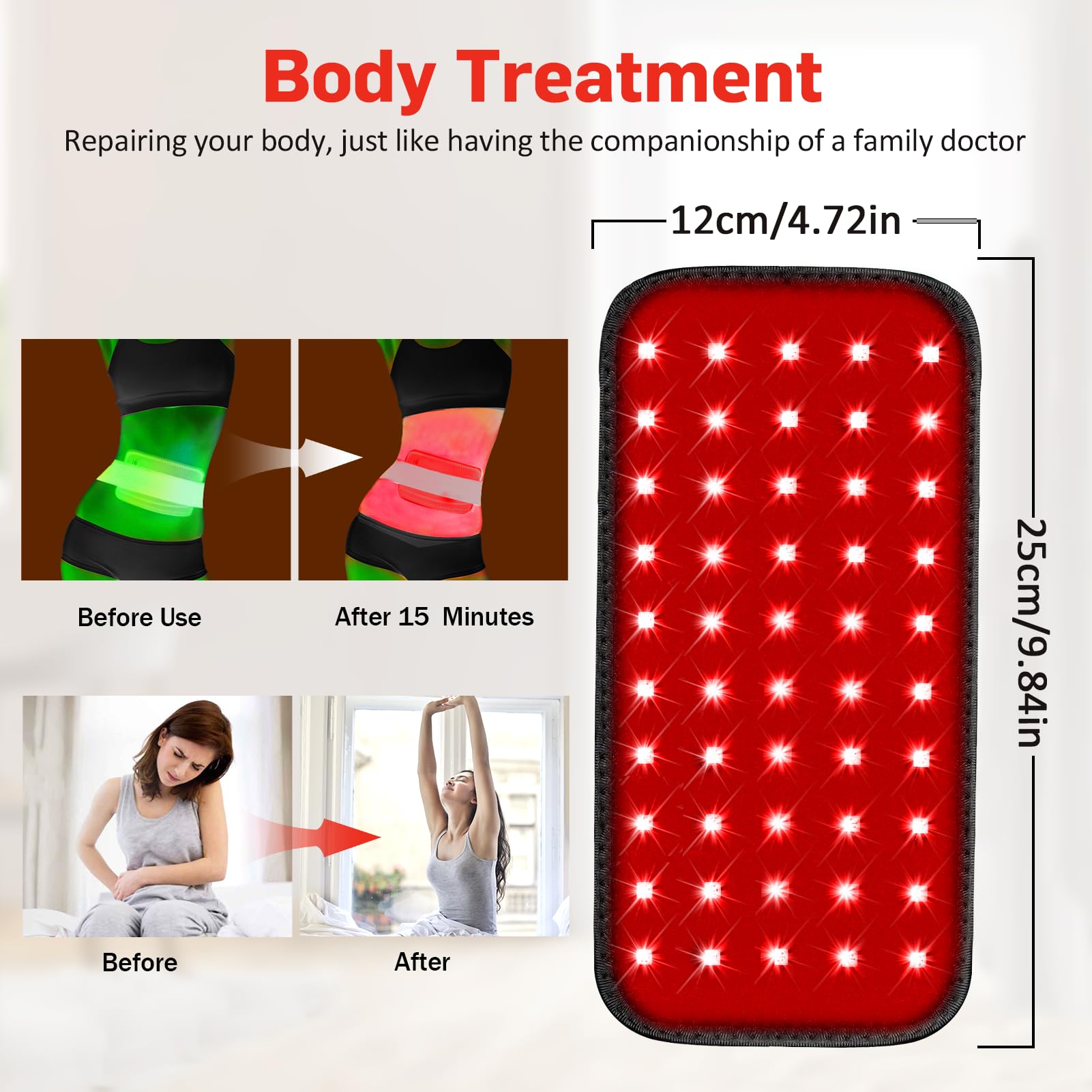 Red Light Therapy Belt, Infrared Light Therapy for Body, Wearable Wrap with Timer GMOWNW uk supplements