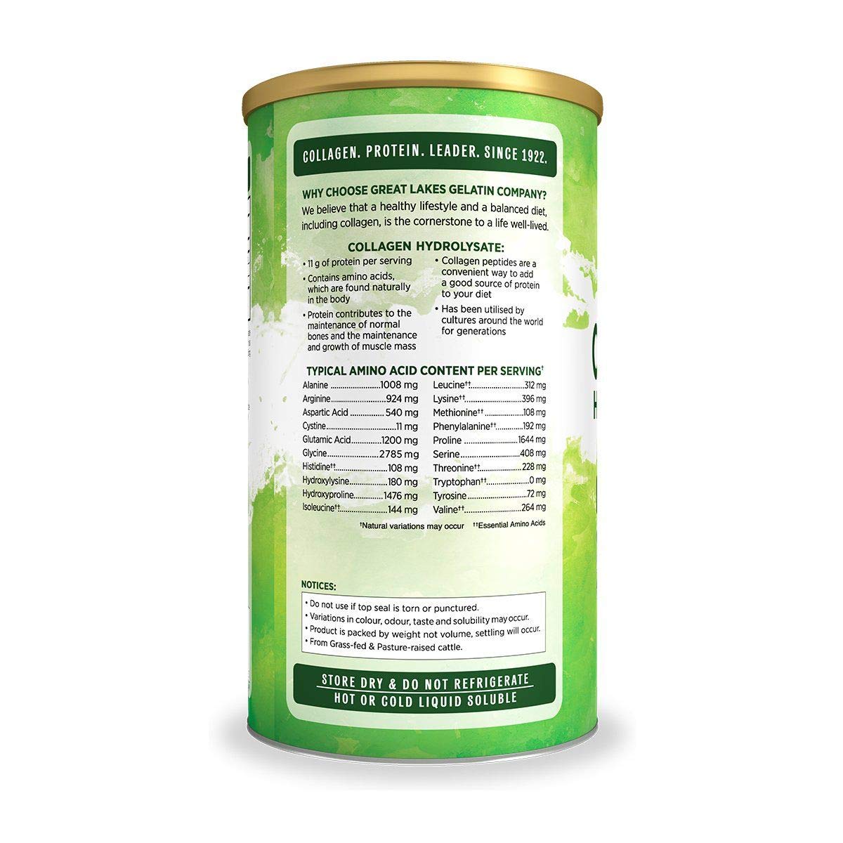 Great Lakes Gelatin Collagen Hydrolysate, Grass-Fed Bovine Hydrolysed Collagen Peptides Protein Great Lakes Gelatin uk supplements