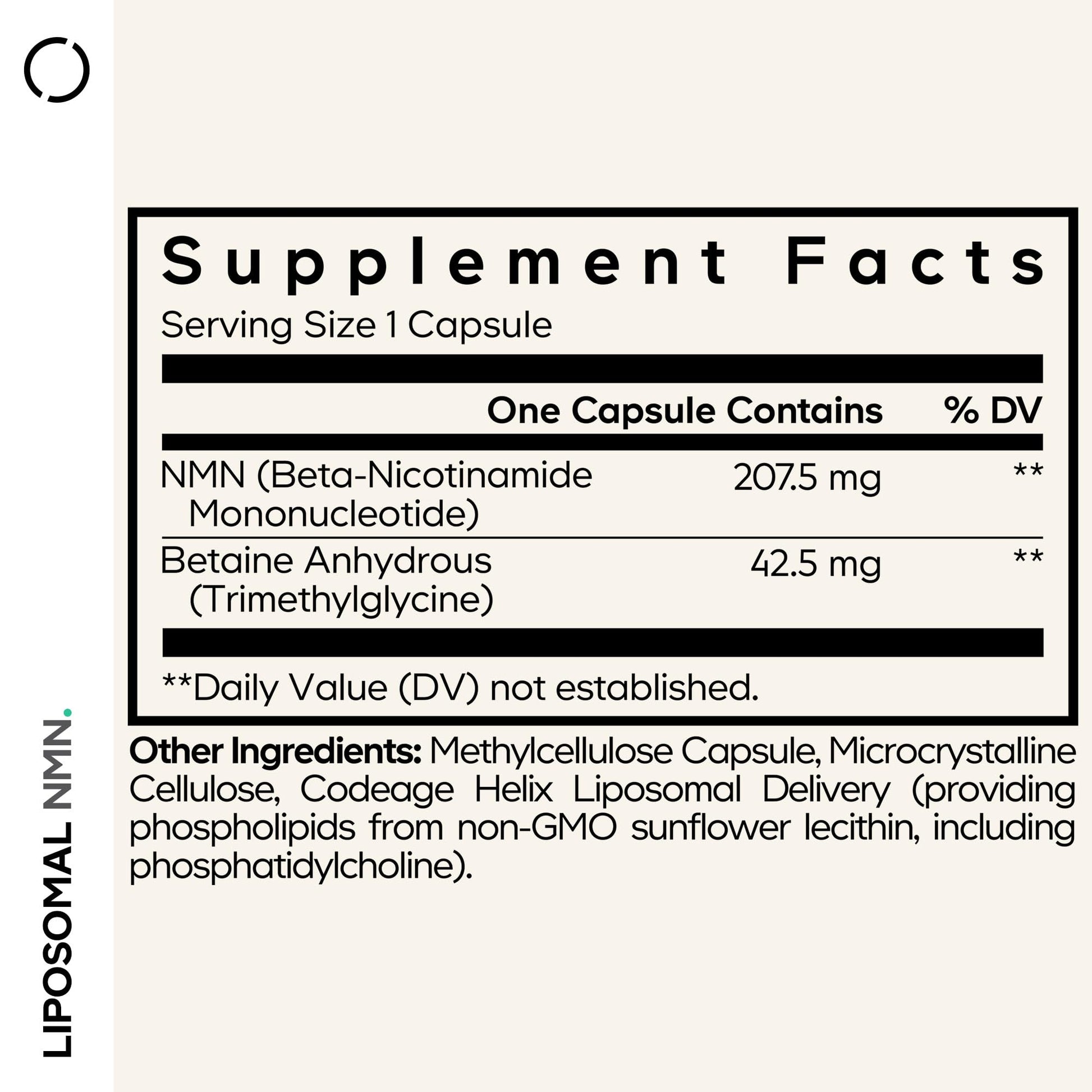 Codeage Liposomal NMN & TMG Supplement - Nicotinamide Mononucleotide NAD+ Precursor, Betaine Anhydrous Trimethylglycine TMG - Non-GMO - 30 Capsules Codeage uk supplements