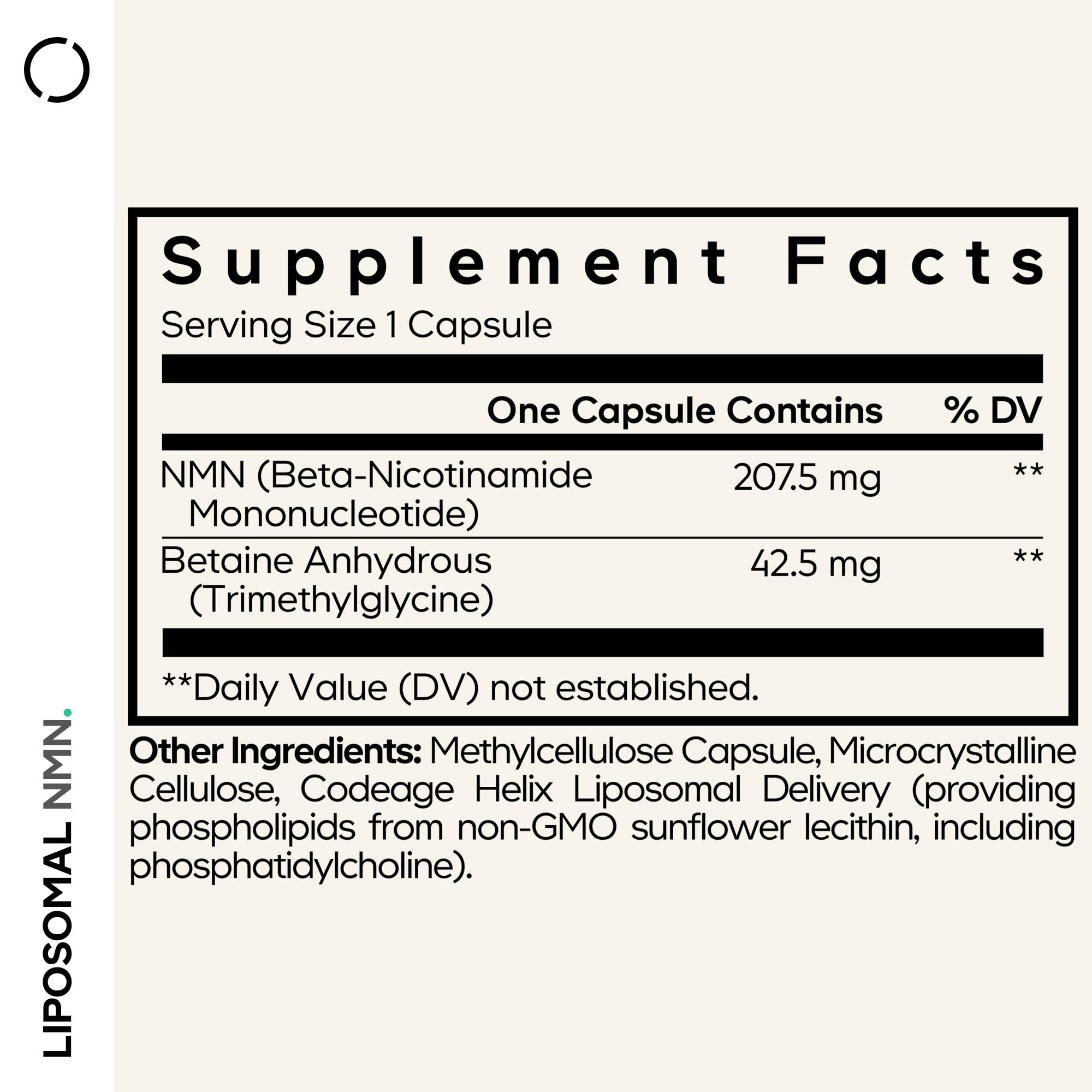 Codeage Liposomal NMN & TMG Supplement - Nicotinamide Mononucleotide NAD+ Precursor, Betaine Anhydrous Trimethylglycine TMG - Non-GMO - 30 Capsules Codeage uk supplements