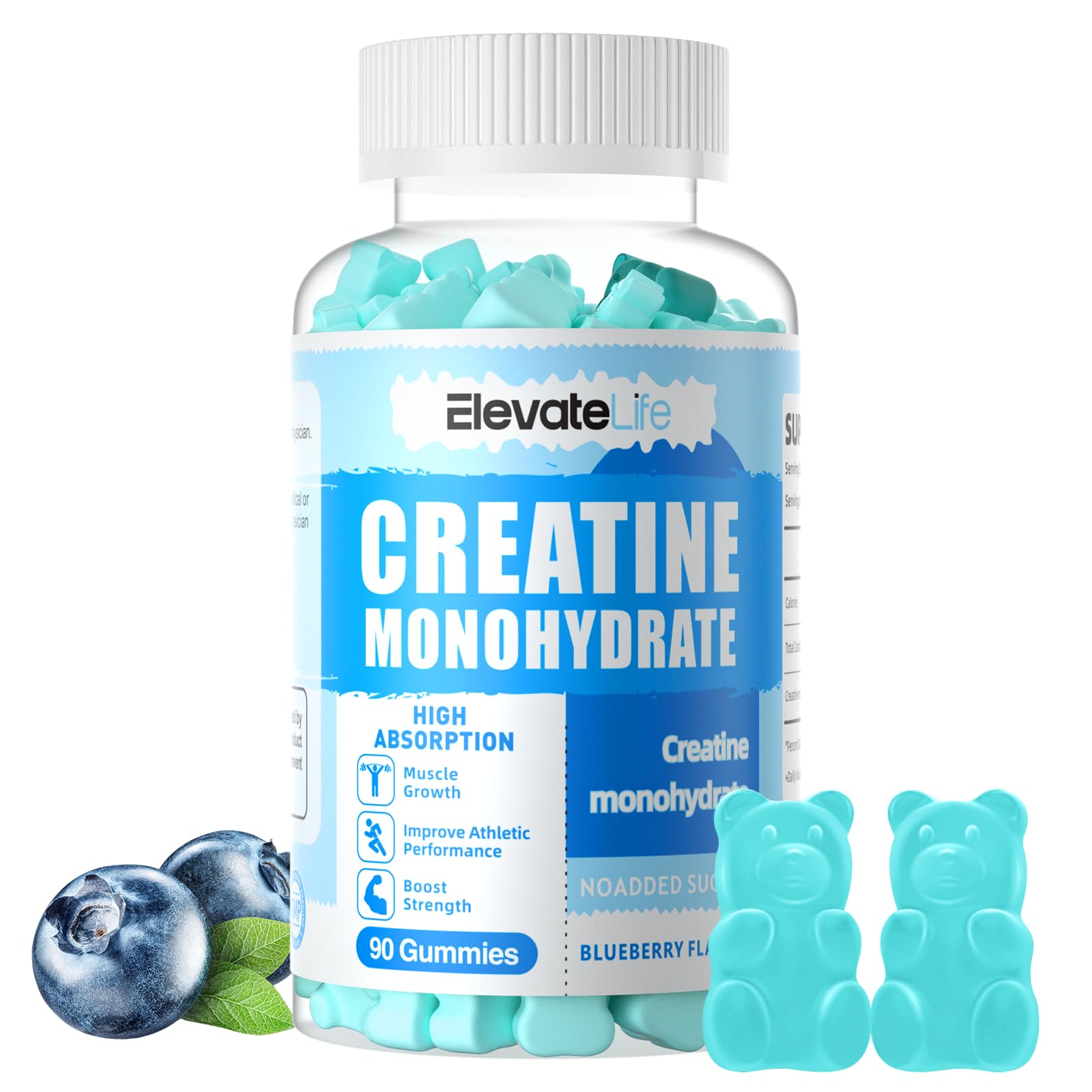 ElevateLife Creatine Monohydrate Gummies 5000mg for Men & Women, Chewables ElevateLife uk supplements