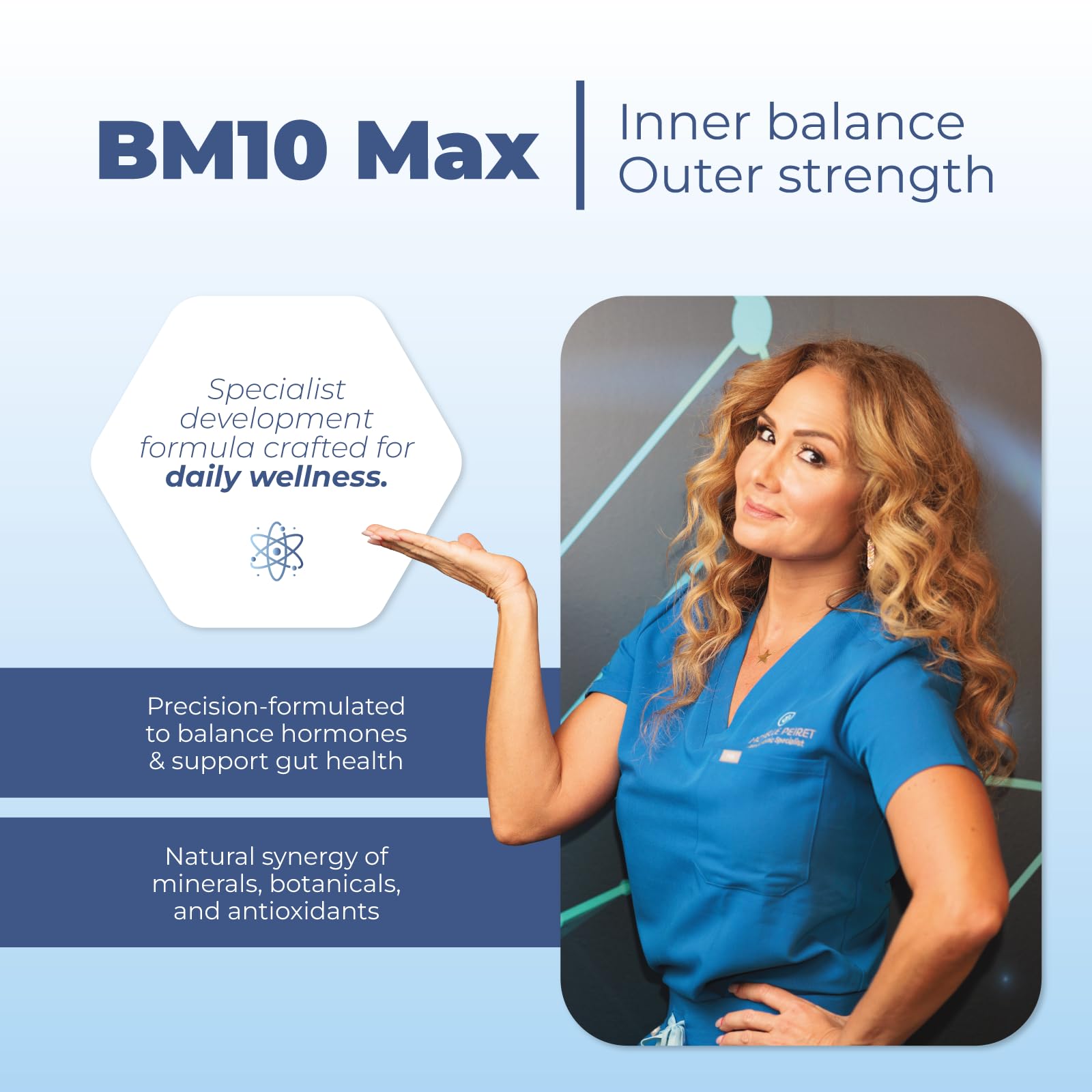 Michelle Peiret BM10 Max | Boron Supplement for Men & Women | Boron Complex with Zinc, Biotin 10,000 mcg, MSM, Silica, Saw Palmetto | Hair Skin & Nails + Trace Mineral Support | 60 Veg Capsules Michelle Peiret uk supplements
