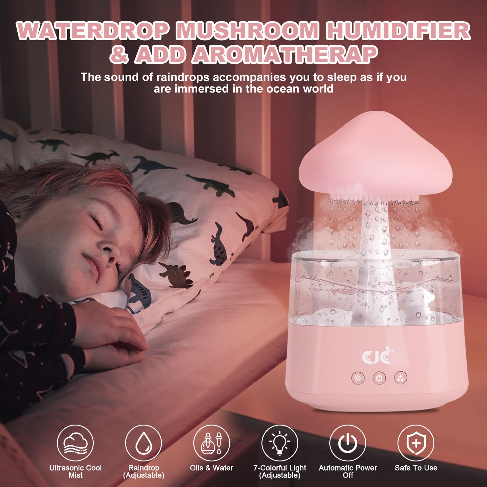 Humidifiers for Bedroom, 7 Color-Changing Led Night Lights, Aromatherapy Essential Oil cjc uk supplements