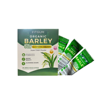 FIT Gum Organic Barley 50X Glutathione & Collagen Super Green Powder - 3g x 15 Sachets UKWellnessHub uk supplements