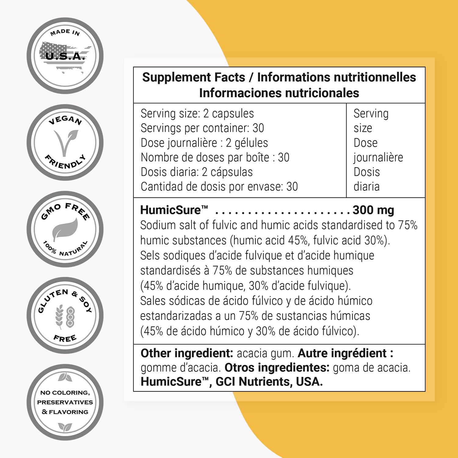 Supersmart - Humic and Fulvic Acid Supplement 300mg per Day (Patented & High Strength) - Fulvic Humic Mineral Blend | Non-GMO & Gluten Free - 60 Vegetarian Capsules Supersmart uk supplements