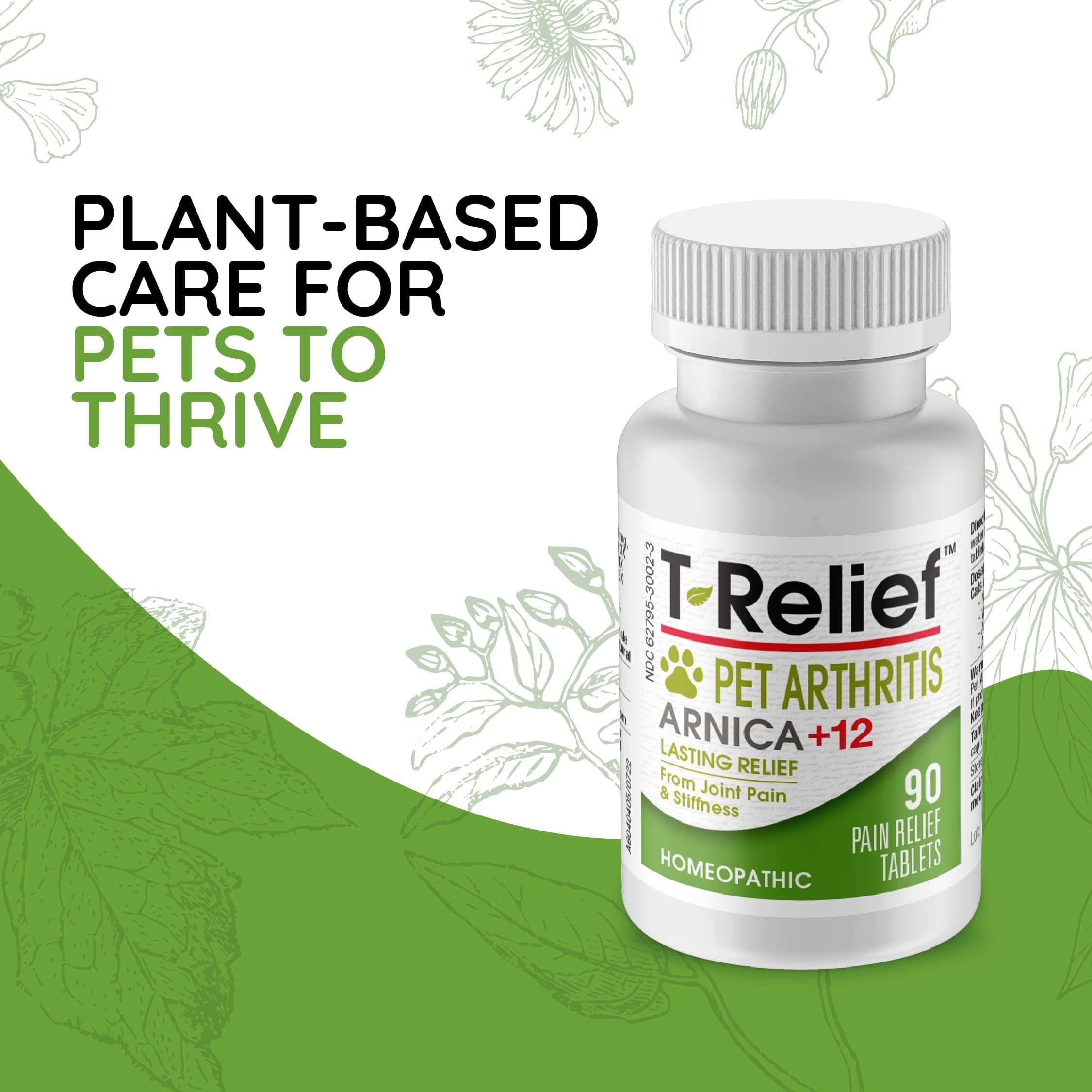 MediNatura Plant-Powered Pet Pain Relief Bundle T-Relief Pet Pain Tablets (90) + T-Relief Pet Arthritis (90) 12 Plant-Based Homeopathic Pain Relievers with Arnica - Support for Muscles, Joints + HIPS MediNatura uk supplements