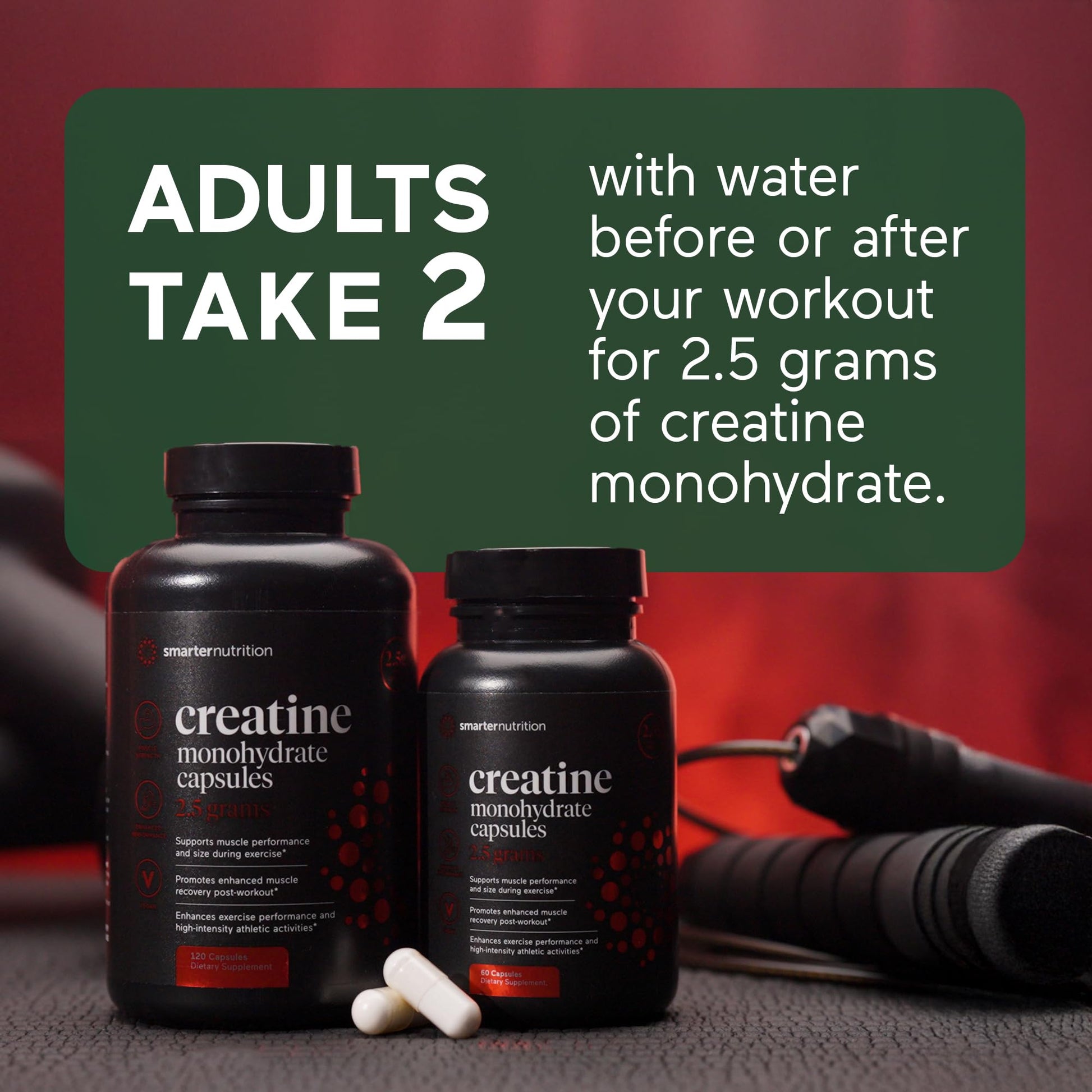 SMARTERNUTRITION Creatine Monohydrate Pills with 2500mg (2.5g) Per Serving, Vegan Capsules - Pre & Post Workout Recovery Support, Promotes Muscle Mass &. Endurance - 60 Count[30-Day Supply] SMARTERNUTRITION uk supplements
