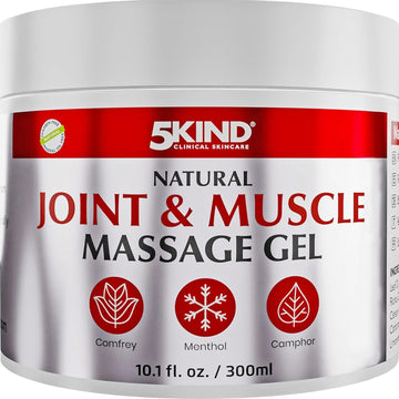 Natural Joint & Musccle Therapy Gel 10.1 Fl Oz- Calendula Cream with Camphor, Comfrey & Menthol - High Strength Revitalising Muscle Rub- Joint Gel for Muscles, Back, Knees, Neck & Shoulders 5Kind 5kind clinical skincare uk supplements