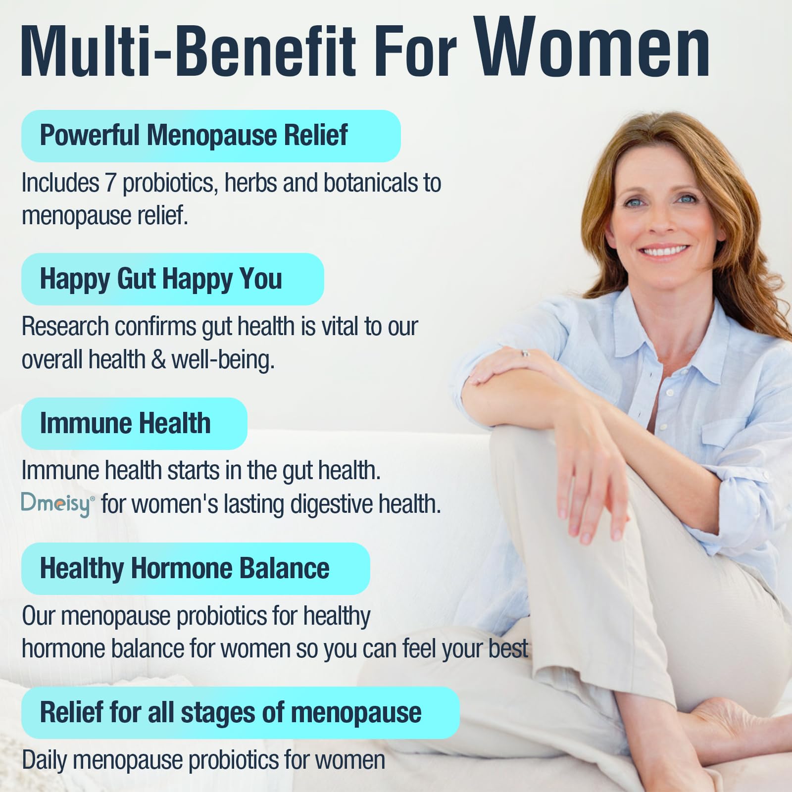 Dmeisy 120 Billion CFU Probiotic - Menopause Support Probiotics for Women, Natural Menopause Dmeisy uk supplements