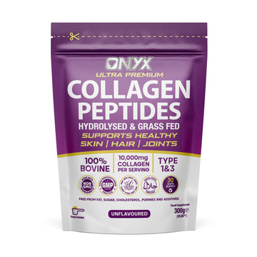 Premium Collagen Powder 300g Hydrolysed Bovine Collagen Peptides Powder ONYX INGREDIENTS 101 uk supplements
