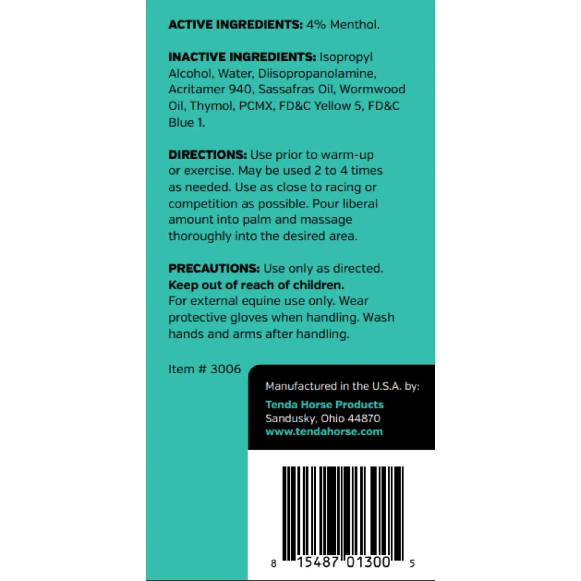 Tenda Liniment Gel - Designed to Provide Temporary Soothing, Relief for Sore and Stiff Muscles Tenda Horse Products uk supplements