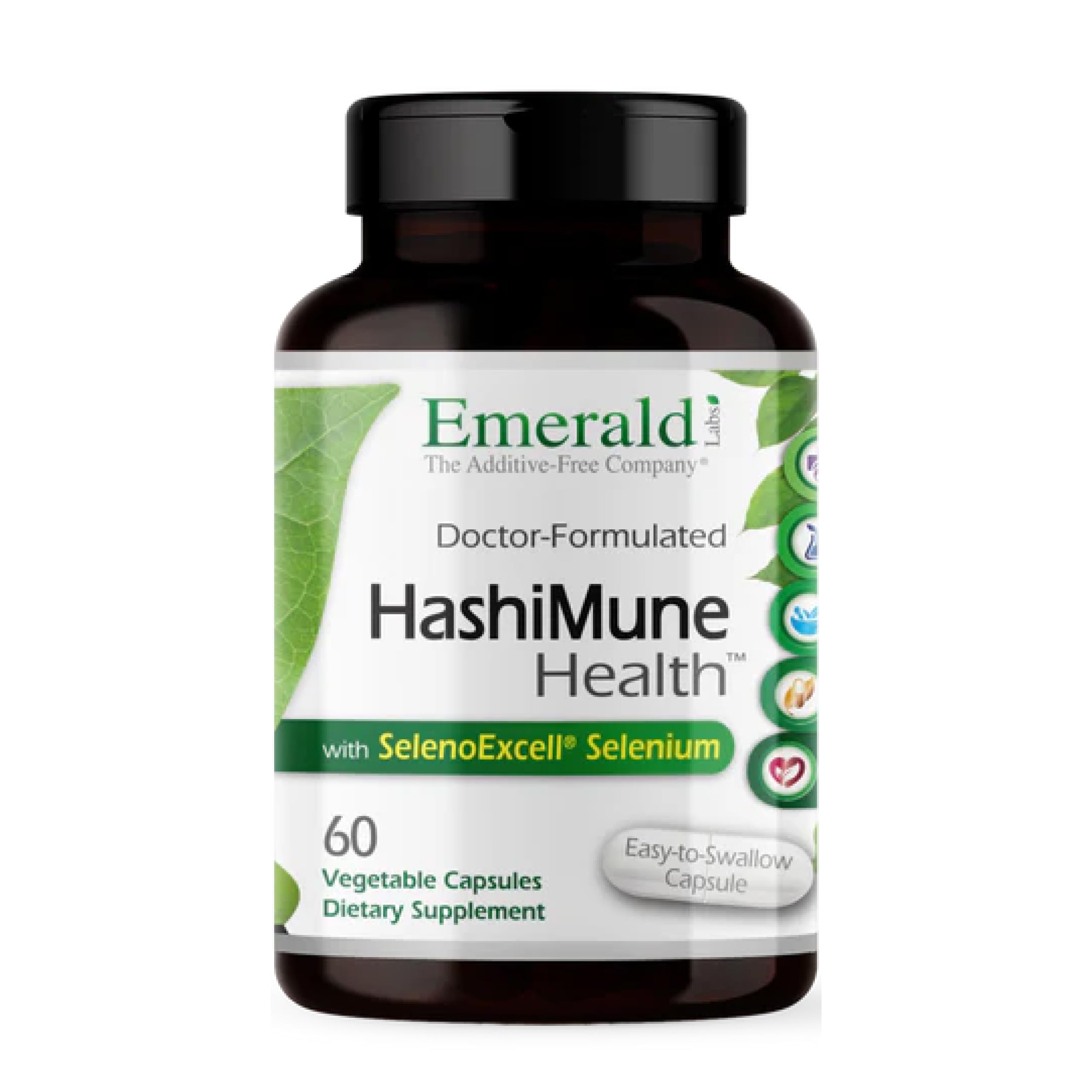 Emerald Labs HashiMune Health - Vegan Thyroid & Immune Support Supplement - Includes SelenoExcell Selenium & Myo-Inositol - 60 Vegetable Capsules (30-Day Supply) EMERALD LABS uk supplements