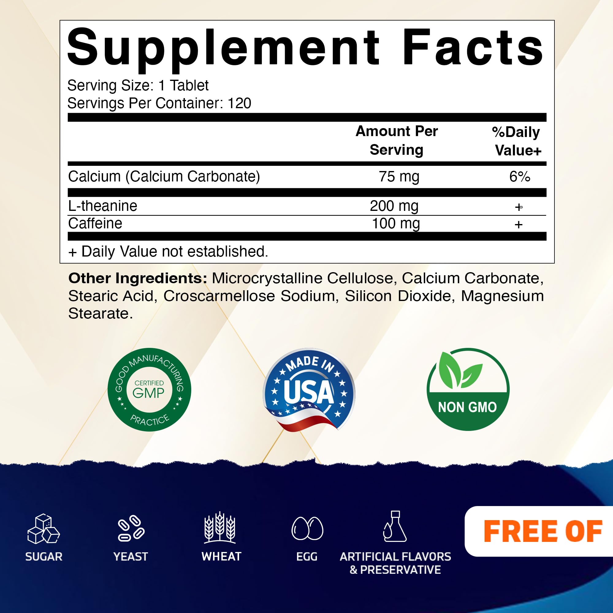 Vitamatic L-Theanine 200mg with Caffeine 100mg – 120 Vegetarian Tablets Nootropic Supplement for Focused Energy & Mental Clarity Vitamatic uk supplements
