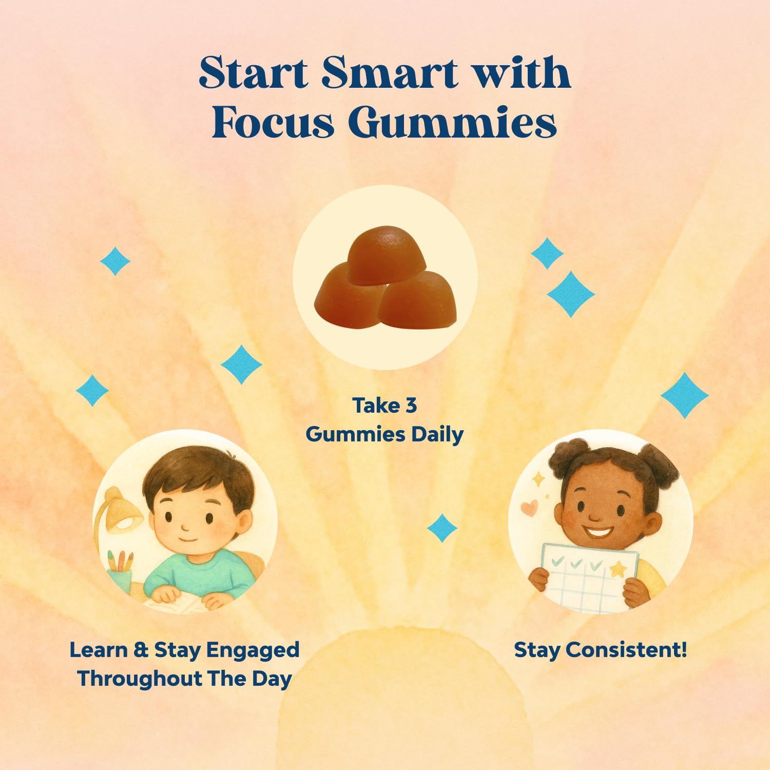 Kids Focus Gummies - Nootropics Brain Support Supplement for Kids with Green Tea Extract, B6 & B12 Vitamins for Memory and Brain Focus - Herbal Concentration Chews for Children - 90 Count Natures Craft uk supplements