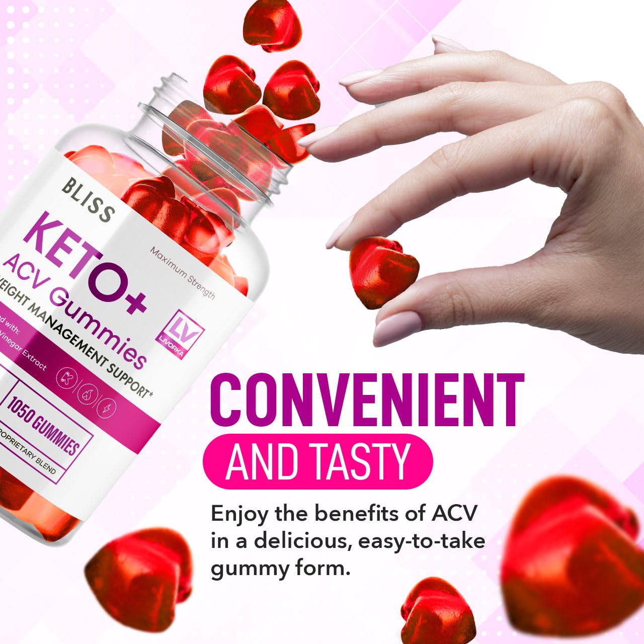 5 Pack - Bliss Keto ACV Gummies Advanced Weight Loss, Bliss ACV Active Gummies LIVORKA uk supplements