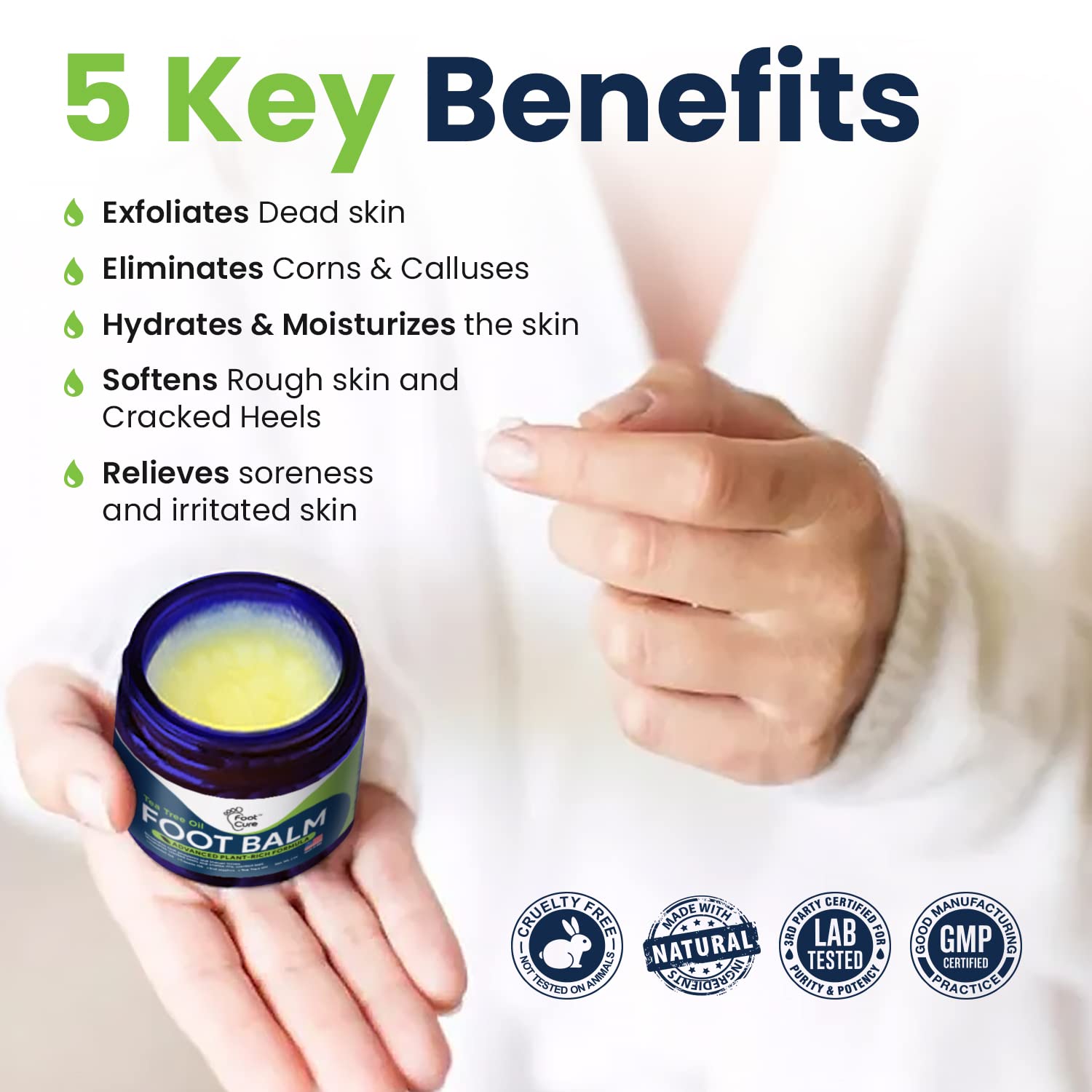 Tea Tree Oil Foot Balm/ Moisturizer For Dry Cracked Feet - Instantly Hydrates & Soothes FOOT CURE uk supplements