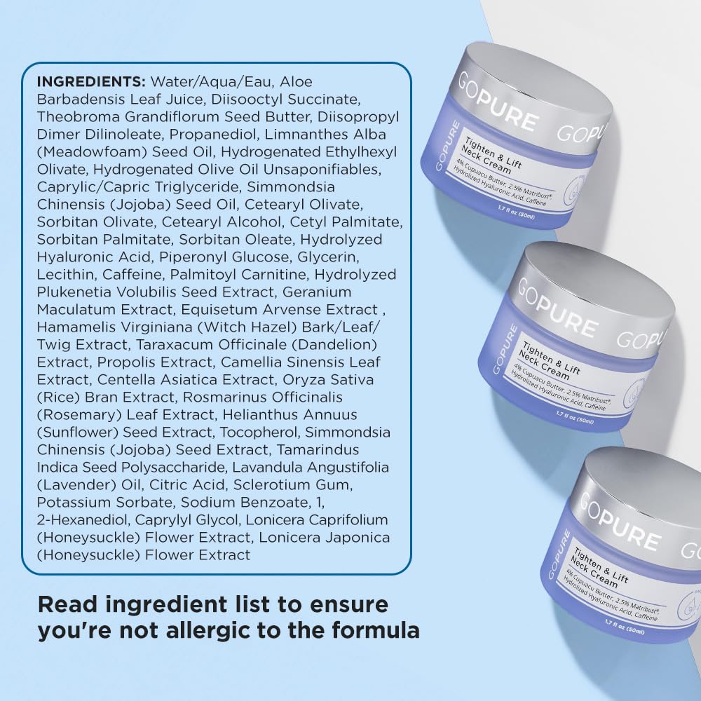 goPure Tighten & Lift Neck & Chest Moisturizer Cream for Visibly Firming, Tightening
