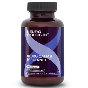 Neurobiologix Neuro Calm & Rebalance, L Theanine, Magnesium, Zinc & Kava Kava Complex for Calm Mood Balance and Stress Support, GABA Activity Support Supplement, Gluten Free, Vegetarian, 90 Capsules Neurobiologix uk supplements