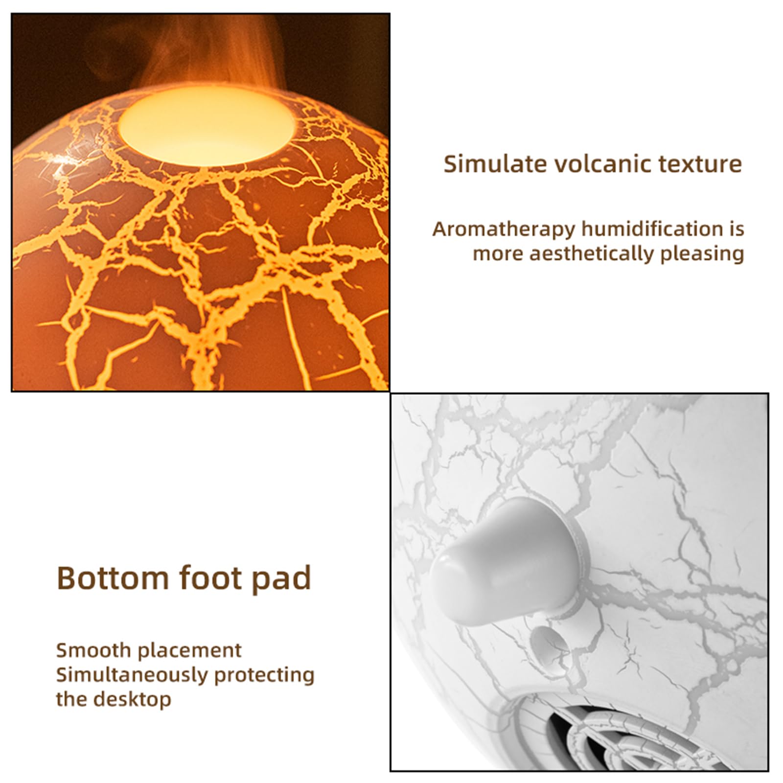 Volcano Humidifier Flame Aromatherapy Diffuser, 7 Colors Flame 200ml Essential Oil Diffusers cjc uk supplements