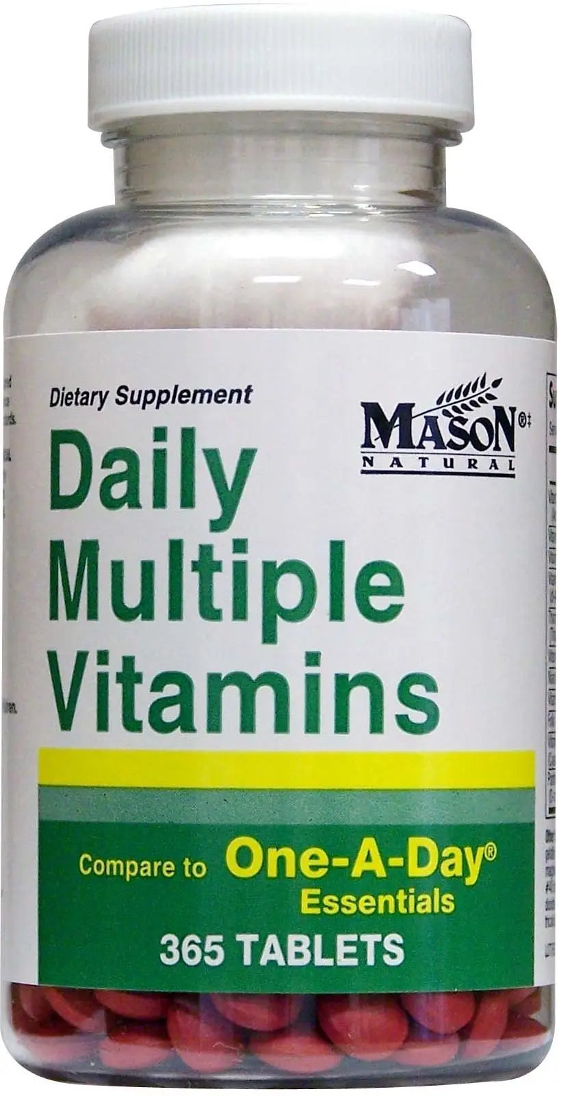 Daily Multiple Vitamins Compare to One A Day Essentials Multivitamin Multimineral Supplement 365 Tablets per Bottle Pack of 2 Total 730 Tablets MASON NATURAL uk supplements